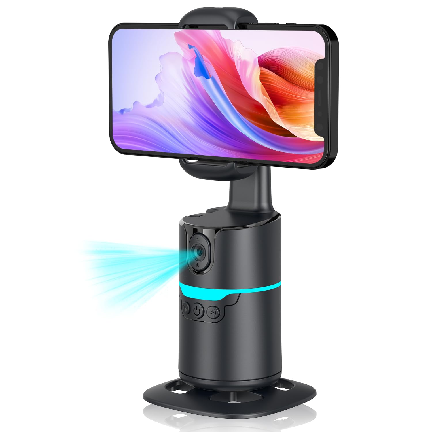 Riipoo Auto Face Tracking Tripod 360 Rotation With Stand, No App Needed Ai Face Tracking Tripod For Video Recording, Live Stream, Tiktok, Youtube - Gesture & Remote Control