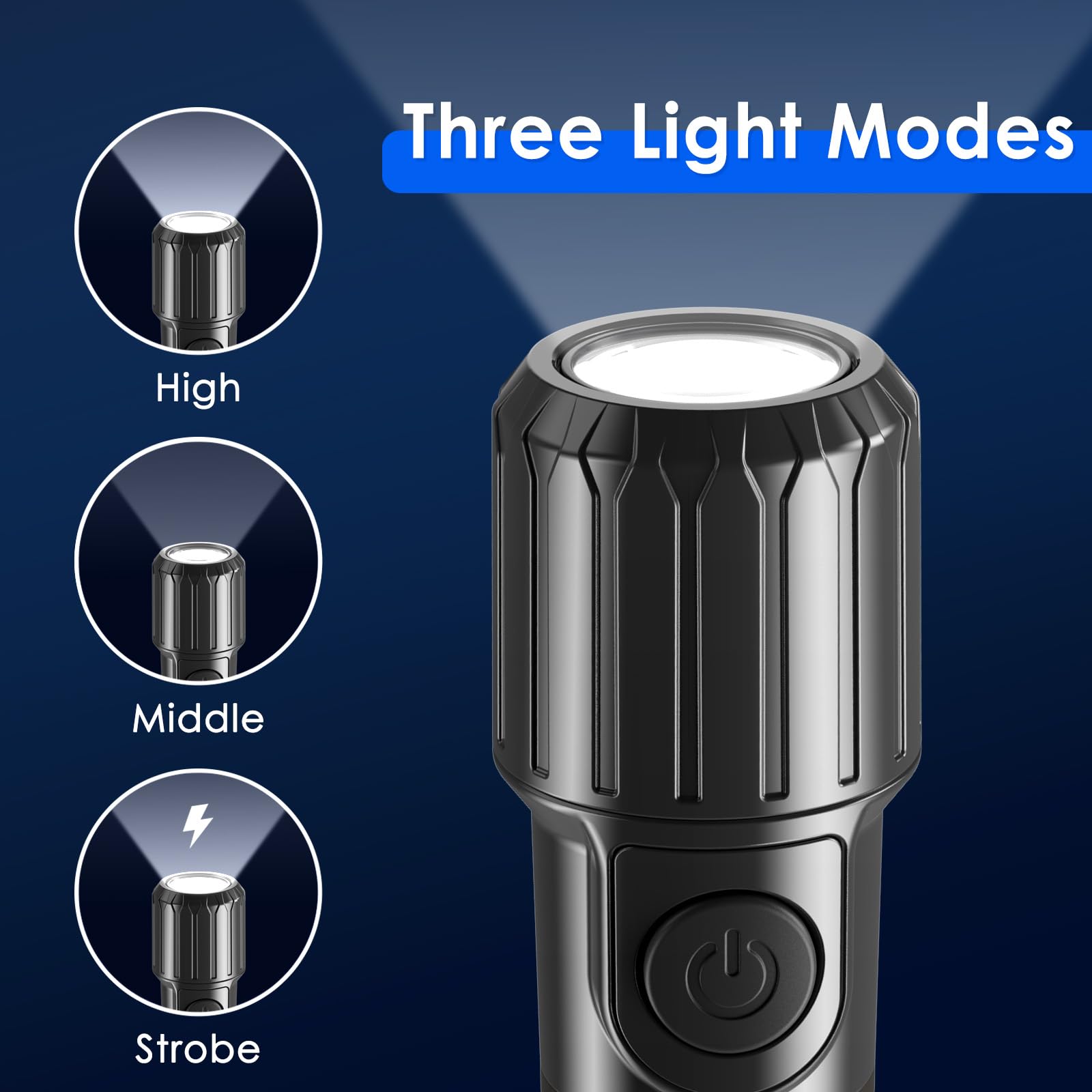 Lomakglow Hand-Powered Led Flashlight, Ipx4 Waterproof, Magnetic Base, 3 Lighting Modes, Collapsible & Handheld For Home, Camping, And Hiking