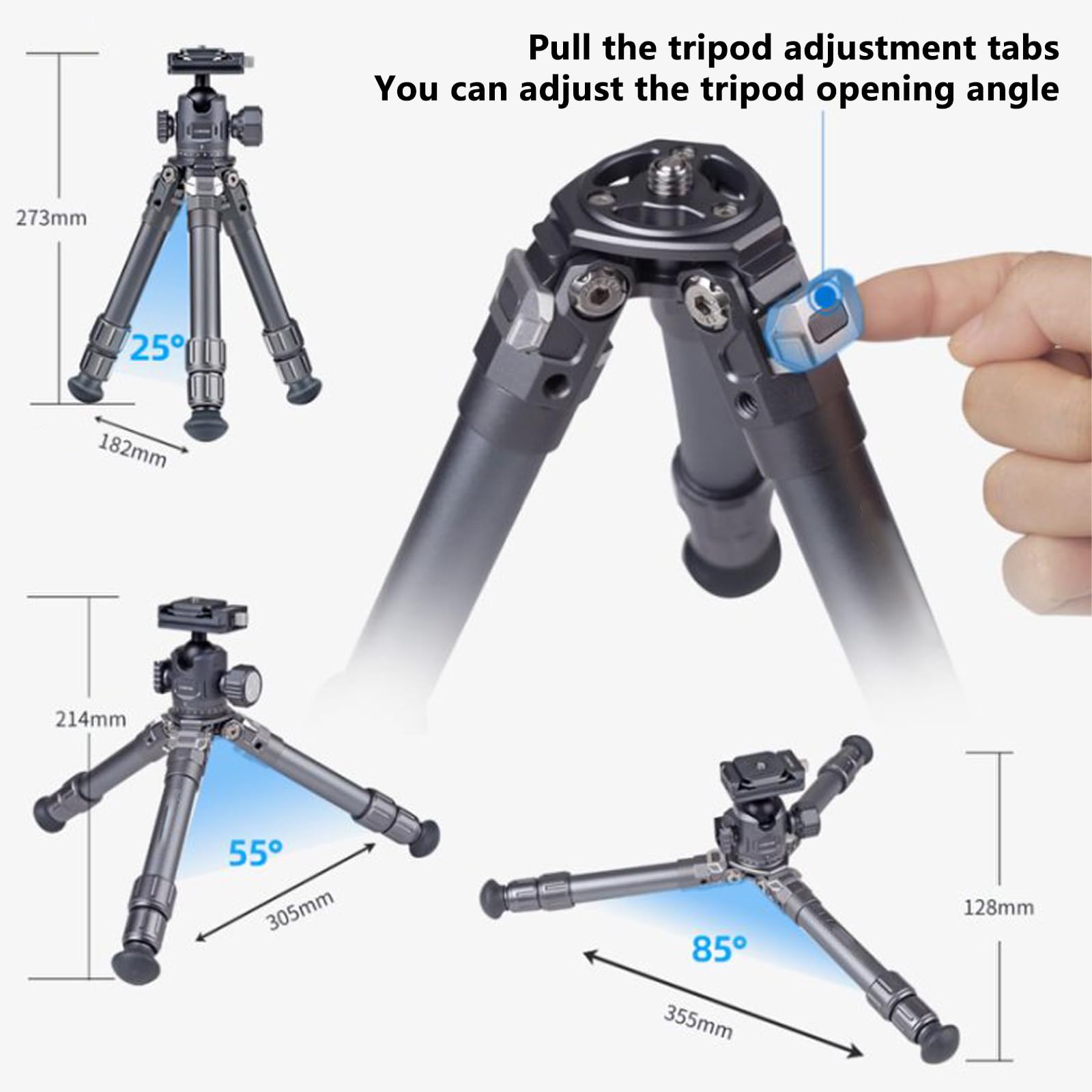 Pukoko Mini Tripod For Camera,Table Tripod,Aluminum Portable Small Tripod With 360°Ball Head Quick-Release Arca-Swiss Mount System For Dslr Camera Camcorder,Phone Max Load 26Lb
