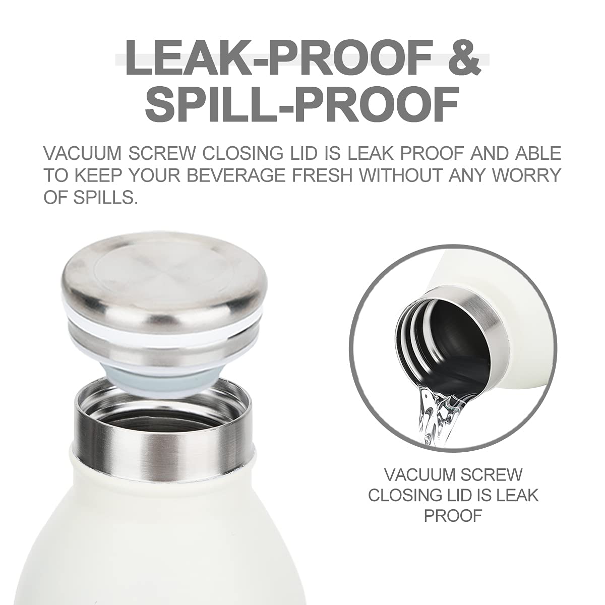 Life'S Easy 20 Oz Stainless Steel Double Wall Vacuum Insulated Water Bottle - Leak Proof Insulated
