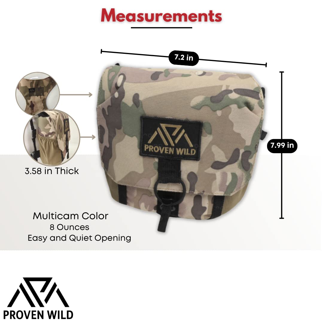 Proven Wild Bino Harness Binocular Harness Chest Pack Made Of Waterproof 900D Nylon  Binocular Harness For Hunting Case With Adjustable Shoulder Straps, 2 Mesh Pockets, And Zipper Back Pocket