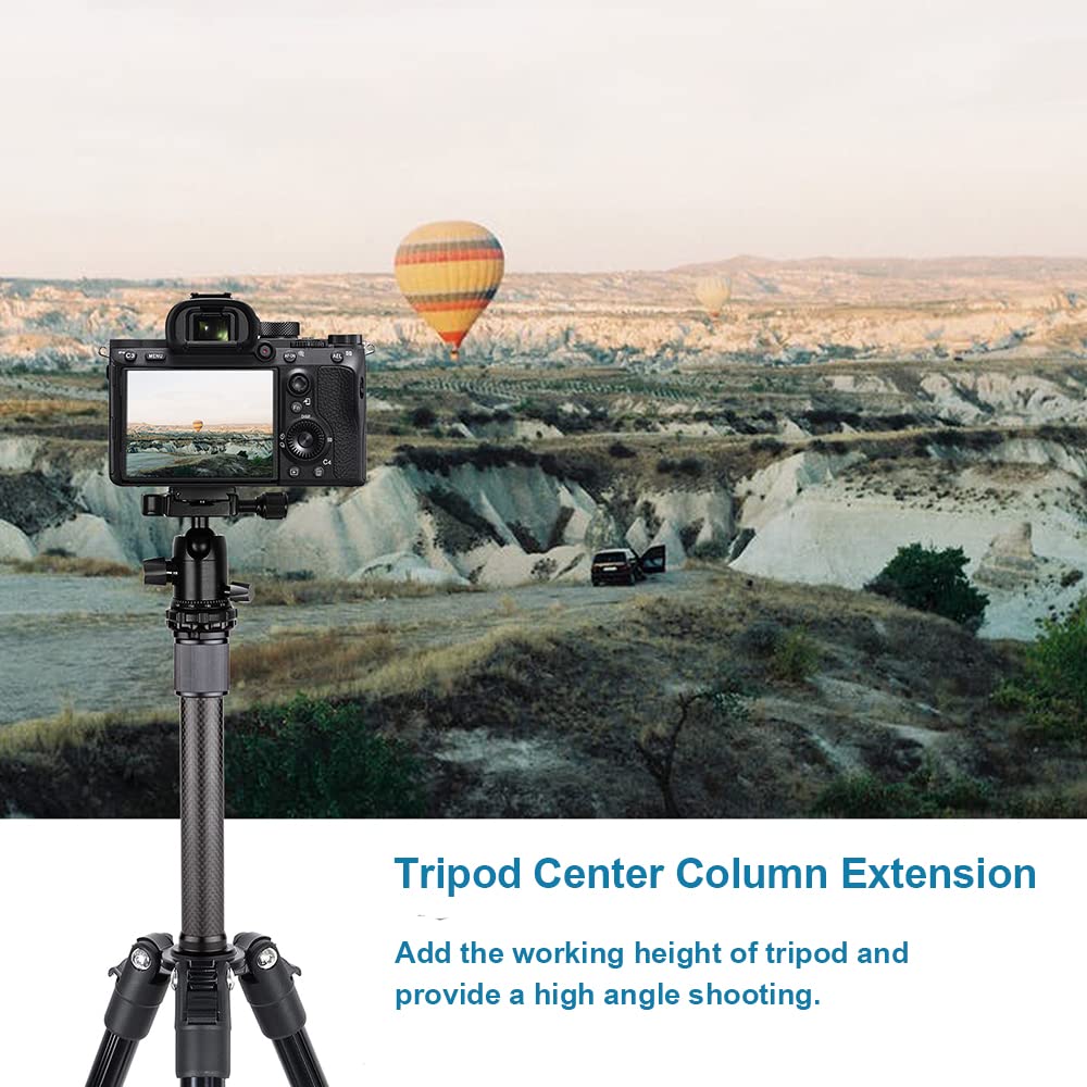 Xikurie Carbon Fiber Tripod Extension Two-Section Rod Central Column Extender Tube For Photo Studio Monopod Dslr Camera Microphone Stand