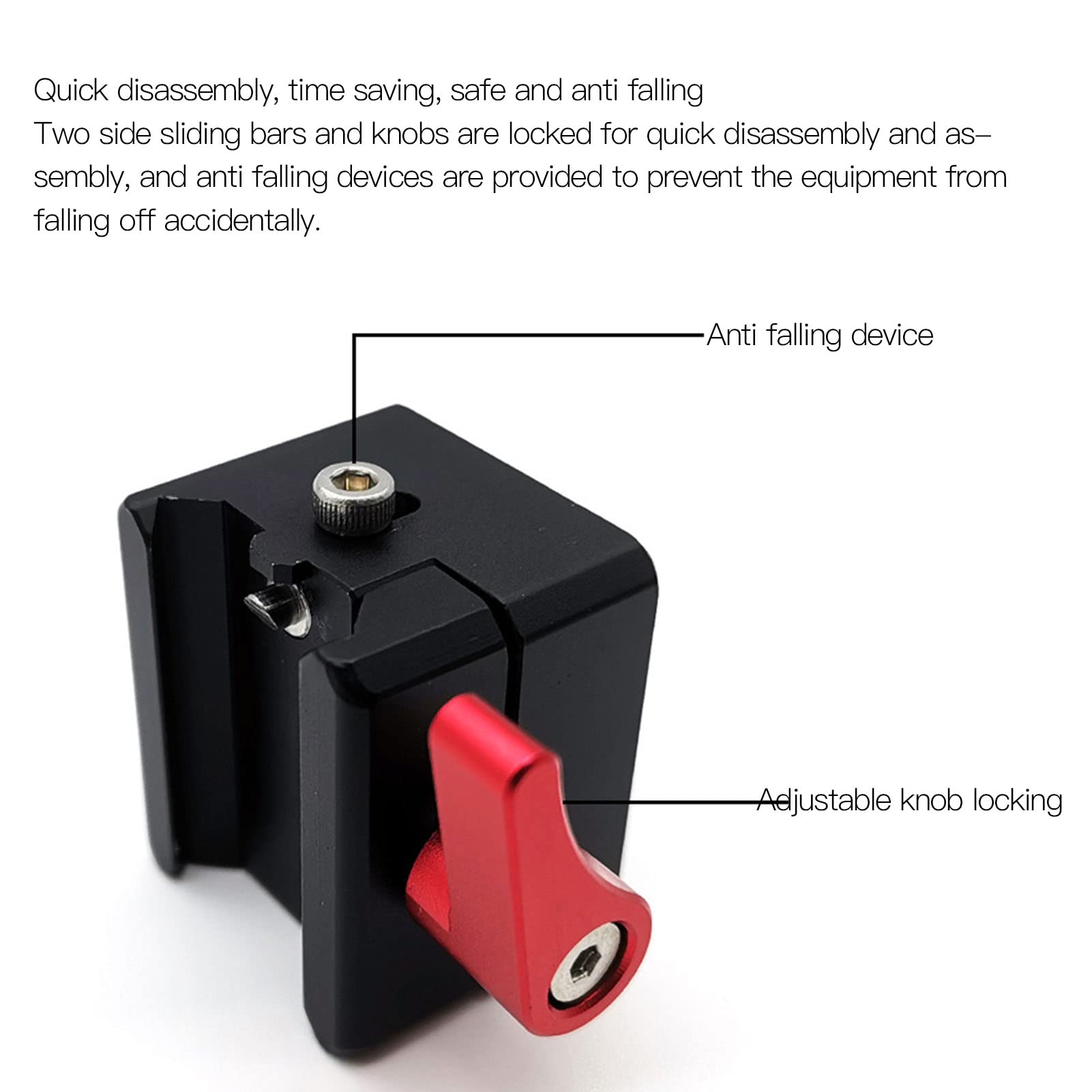 Agatige Clamp Accessory Mount, Clamp Mount Stabilizer Chute Expansion Mount 1/4 Inch 3/8 Inch Cold Shoe Monitor Expansion For Ronin Rs3 Rs3 Pro Rs2 Rsc2