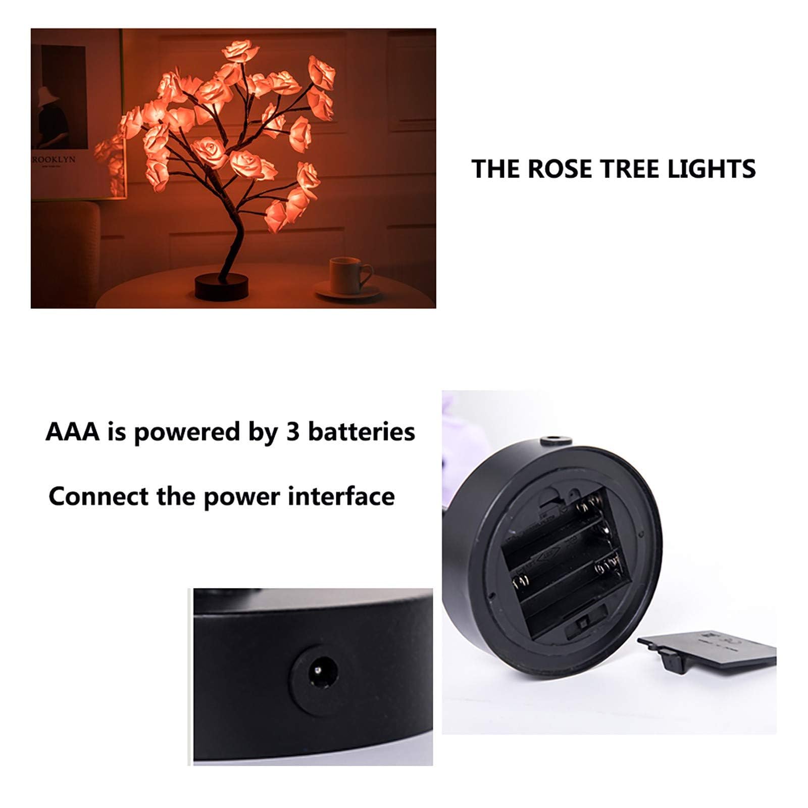 Sogooded Endless Rose Lamp, Rose Tree Lamp, Romantic Flower Lamp, Led Table Rose Night Light Atmosphere Decor, For Women Girls Wife Valentines Day Wedding Decor (Blue)