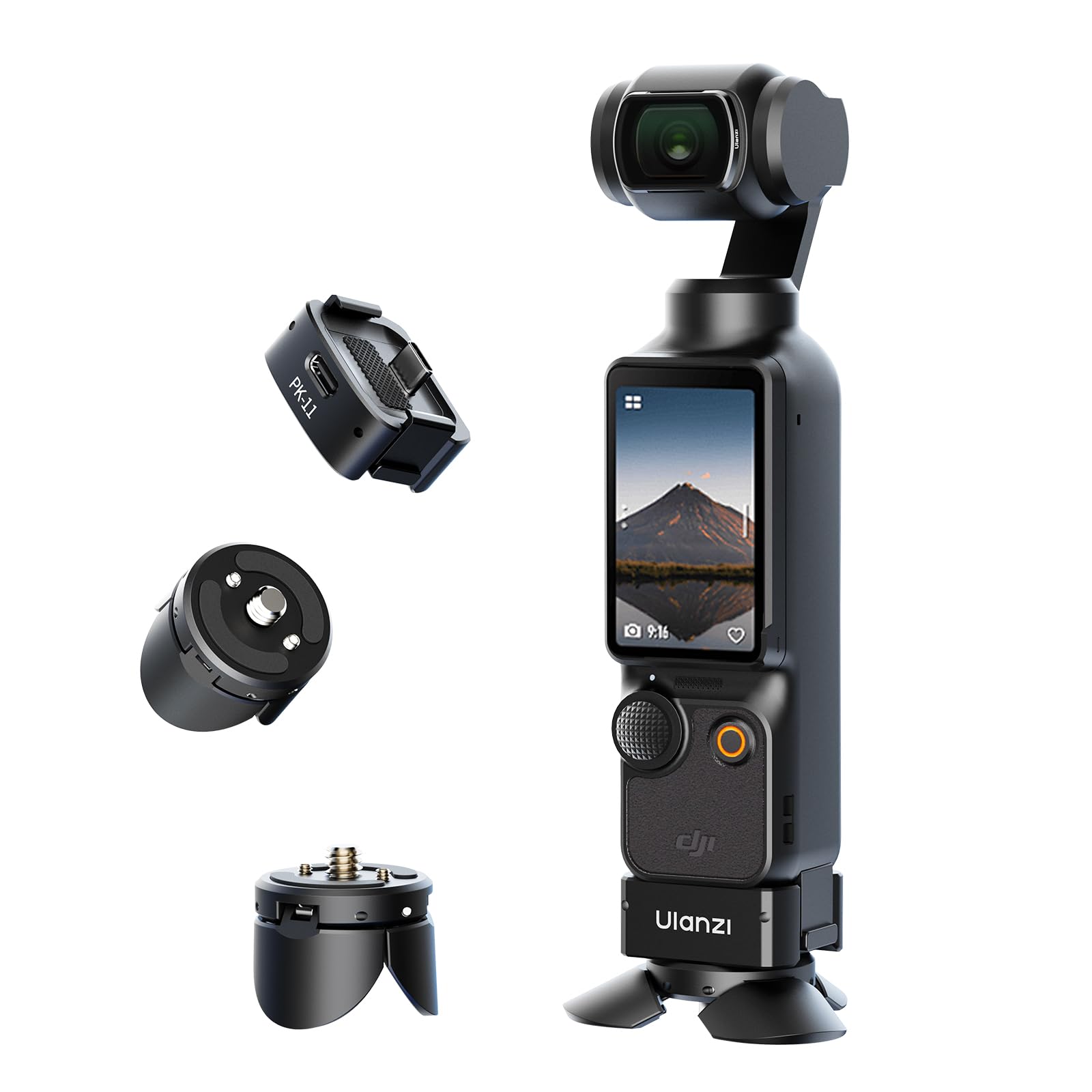 Ulanzi Pocket 3 Mini Tripod Kit For Dji Osmo Pocket 3 Accessories W Quick Release, Type-C Full-Function Port Charging Adapter Base For Dji Osmo Pocket 3 With 1/4 Screw Hole(Pk-08 & Pk-11)