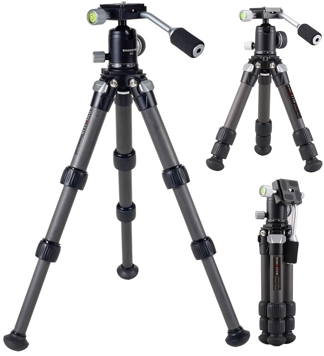 Dmiditir Carbon Fiber Tripod Tabletop Camera Tripod Metal Mini Tripod With 360 Degree Metal Ball Head With Handle For Camera And Phone,Compatible With Canon,Nikon,Sony Cameras.
