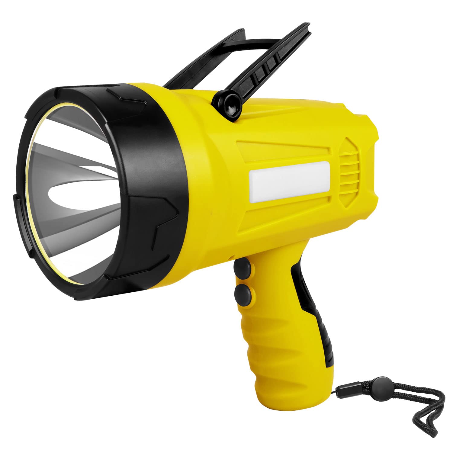 Odqo 10000 Lumen Rechargeable Ultra Bright Led Spotlight Flashlight, High Powered Work Light + Collapsible Tripod - Perfect For Camping, Hiking, Hunting, Emergencies & Outdoors