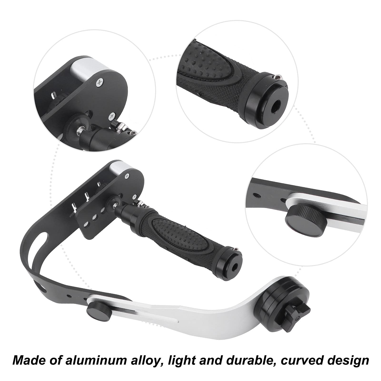 Agatige Handheld Camera Stabilizer, Aluminum Camera Stabilizer Bow Handheld Video Stabilizer With Handle Adjustable Weight For Dslr