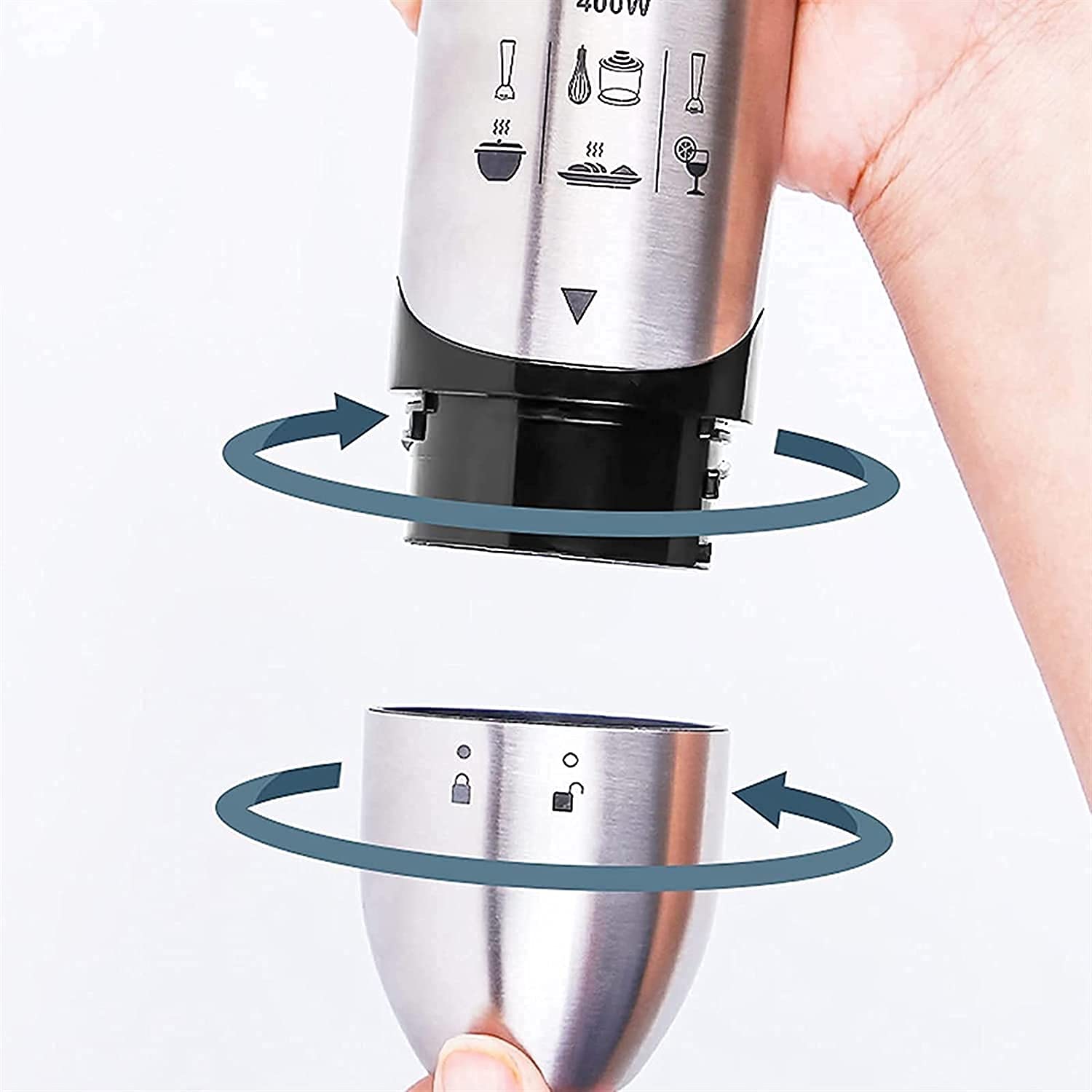 Kaabeto Multifunction Immersion Hand Blender, 6-In-1-Speed Stick Blender With 500Ml Food Grinder, Bpa-, 600Ml Container,Milk Frother,Egg Whisk,Puree Infant Food, Smoothies, Sauces And Soups