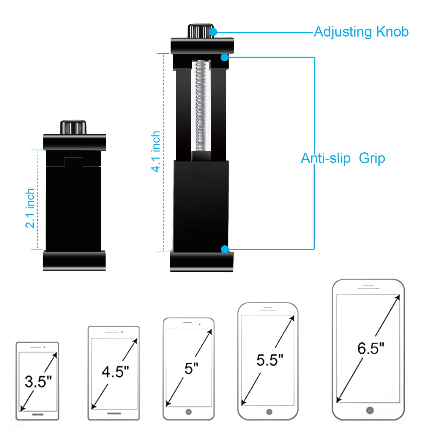 Uyodm Phone Wall Mount Holder Bracket Magic Arm And Clamp, Compatible With 3.5-6.7'' Iphone/Samsung Galaxy/Nexus/Htc/Lg Most Mobile Cell Phone Smart Phones And Gps Up To 4" Wide( Version)