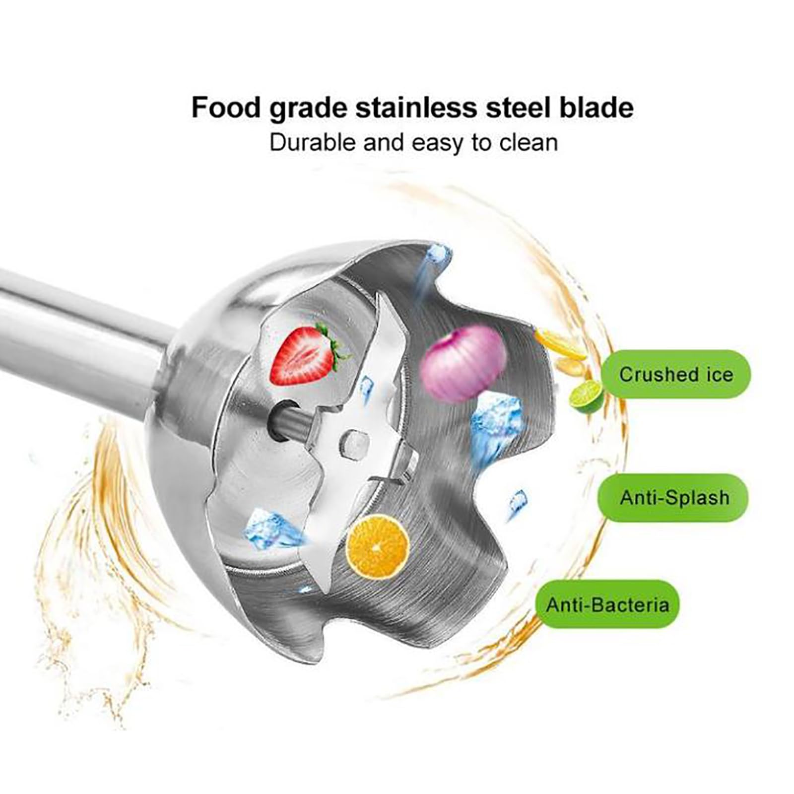 Uniqus Handheld Immersion Blender With 500Ml Mixing Beaker, 1200W Power, 6 Speeds Cordless Mixer For Shakes, Smoothies Easy To Clean Detachable Design