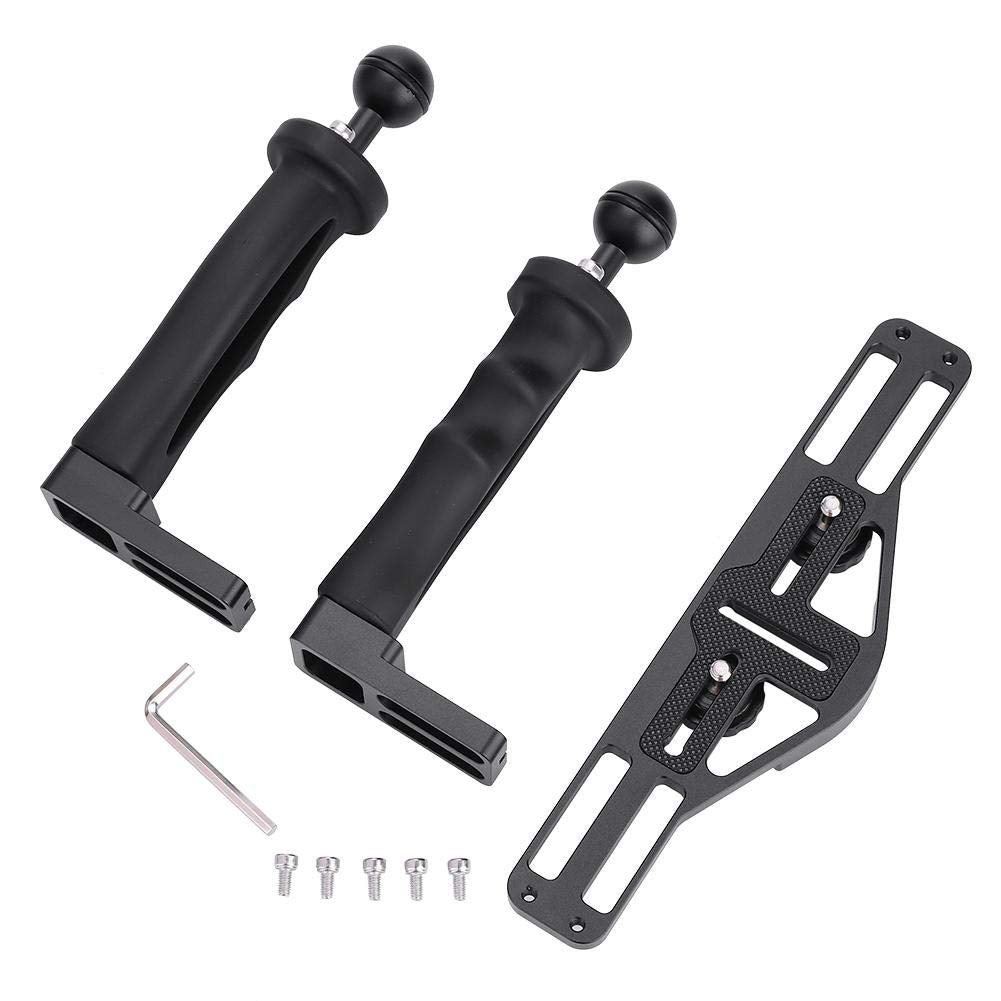 Oumij Diving Underwater Handheld Gimbal Stabilizer Aluminum Tray With Handle Grips With 1/4In Screws For Underwater Camera Housing Case Accessory Diving Gimbal Stabilizer Accessories