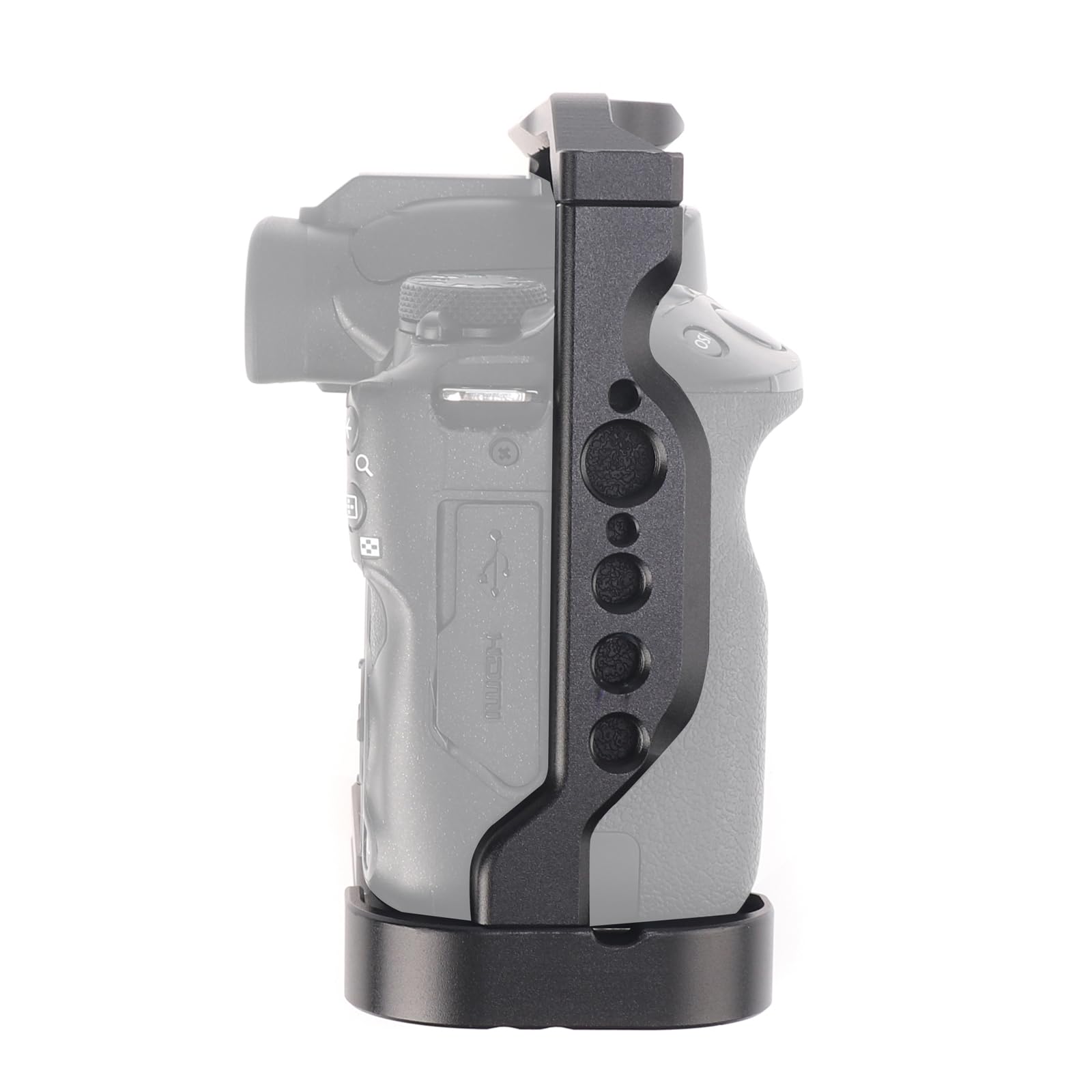 Focusfoto Camera Cage With Top Handle Grip Kit For Canon Eos R50 Mirrorless Vlogging Camera, Aluminium Video Stabilizer Rig With Nato Rail, Cold Shoe, 1/4"Screw Mount, 3/8"-16 Locating Holes For Arri
