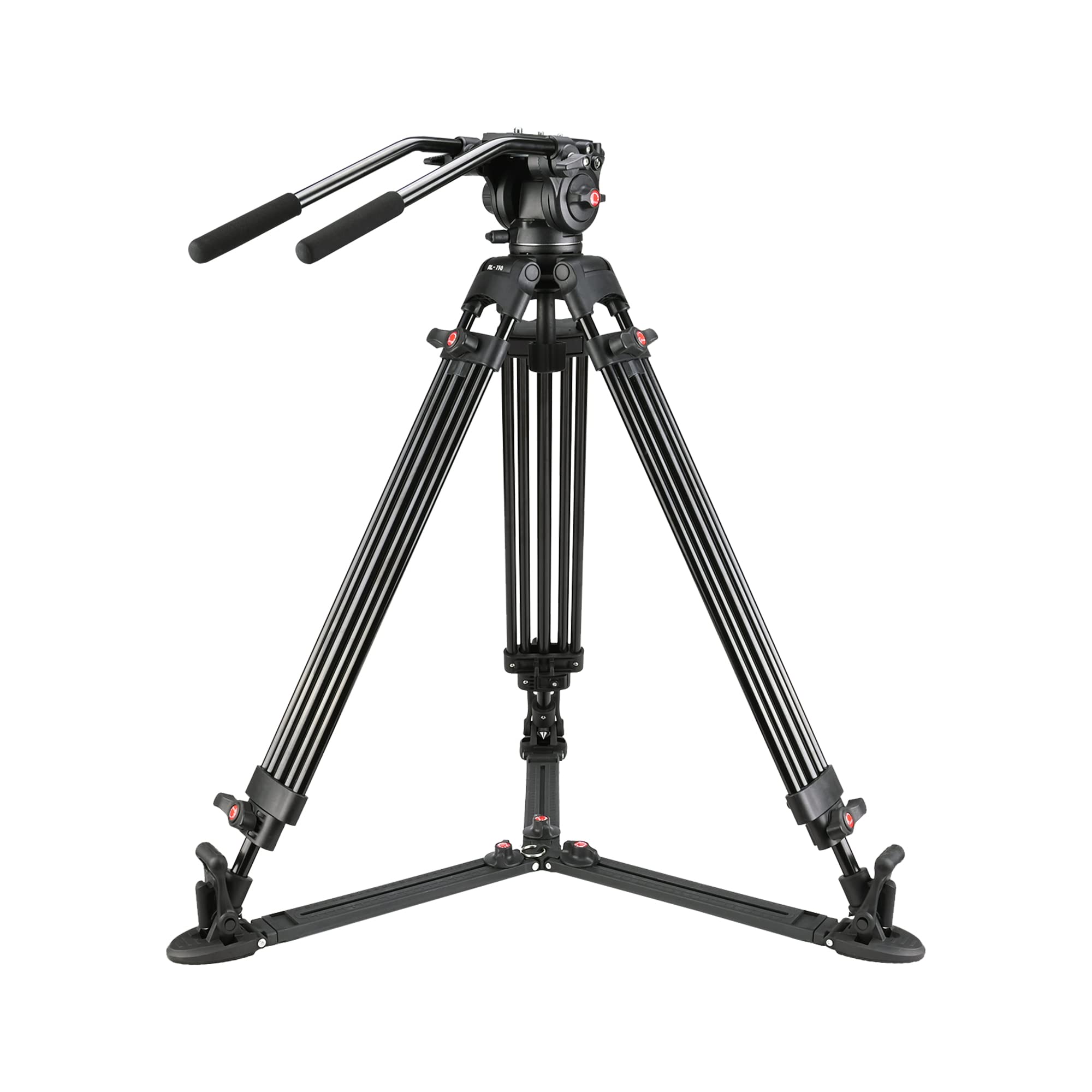 Magicline 68.7 Inch Heavy Duty Aluminum Video Camera Tripod With Fluid Head, 2 Pan Bar Handles, Adjustable Ground Spreader,Qr Plate, Max Load 26.5 Lb For Canon Nikon Sony Dslr Camcorder Cameras