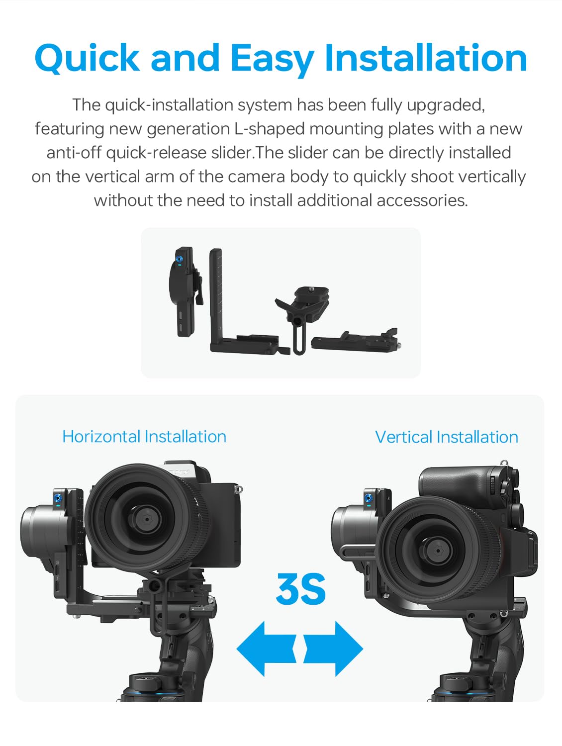 Feiyutech Scorp 2 [Combo]: Camera Gimbal Stabilizer + Poratble Bag+Arri Rosettes Gear+Carbon Fiber Bar,Built-In Ai Tracker,1.3'' Touch Screen,For Sony/Canon/Nikon/Fujifilm Mirrorless&Dslr Camera