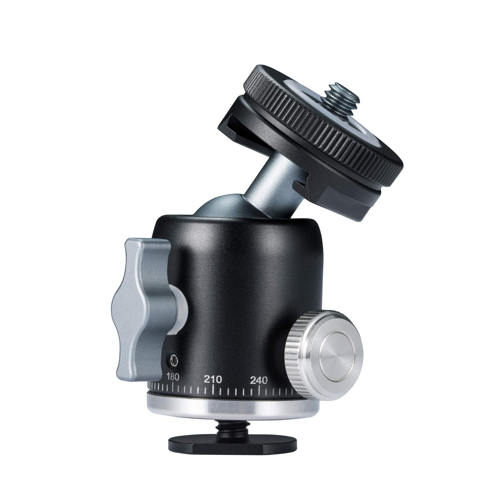 Insstro Camera Tripod Ball Head With 1/4" Hotshoe Mount Adapter - Metal Professional Panoramic Ballhead 360° Pan 90° Tilt For Dslr Mirrorless Camera/Light Stand/Video Camcorder/Phone/Gopro