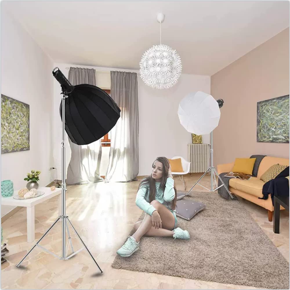 Cevoqin Light Stand Photography Heavy Duty Stainless Steel Light Stand,Photography Spring Cushion Light Stand With 1/4"To3/8" Universal Adapter For Studio Strobe Flash Softbox Max Load 22Lb Length 9.3Ft/112In