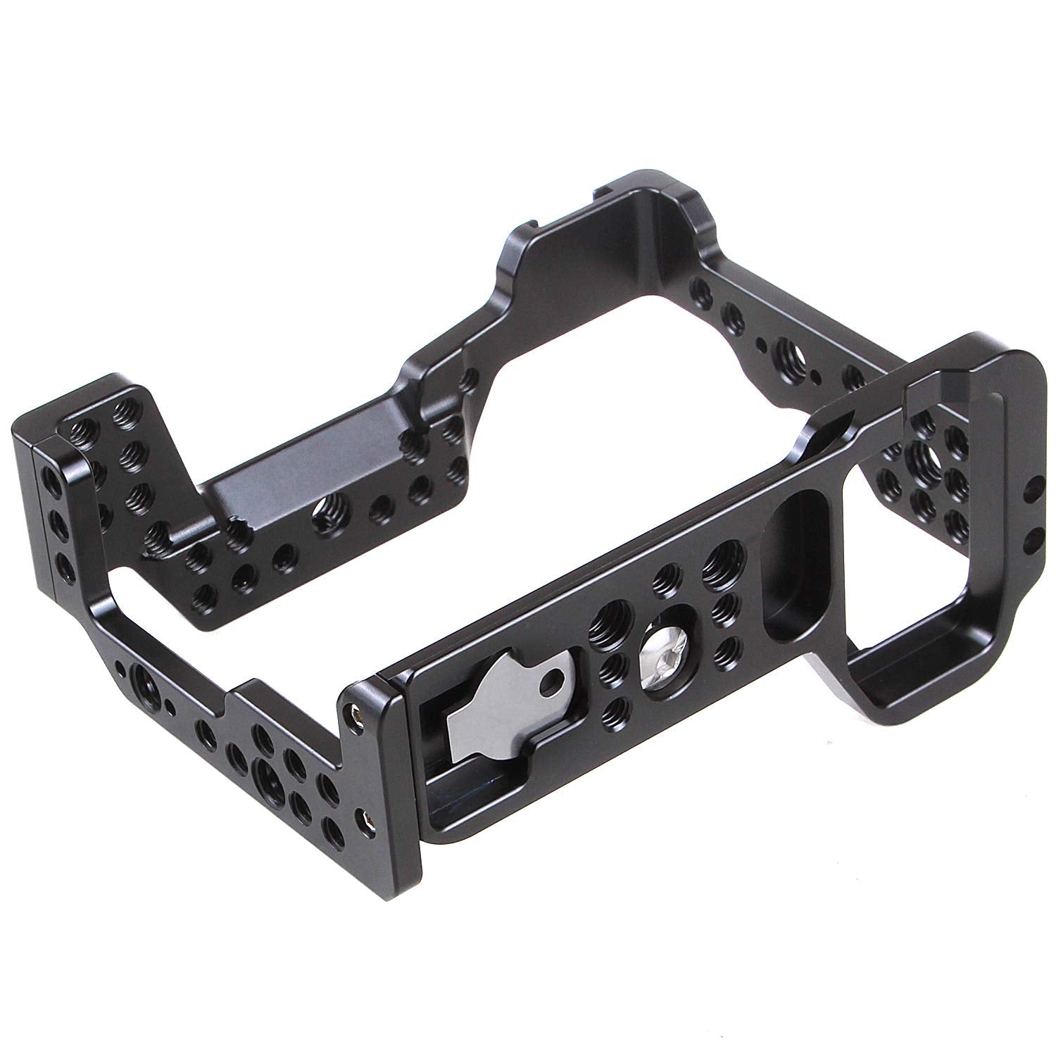 Fotga Cnc Aluminum Camera Cage Video Stabilizer For Sony Mirrorless Camera A7R Mark Iv M4 A7Riv,W/A Cold Shoe Mount Multiple 1/4 3/8 Inch Screw Holes,Arri Location Holes