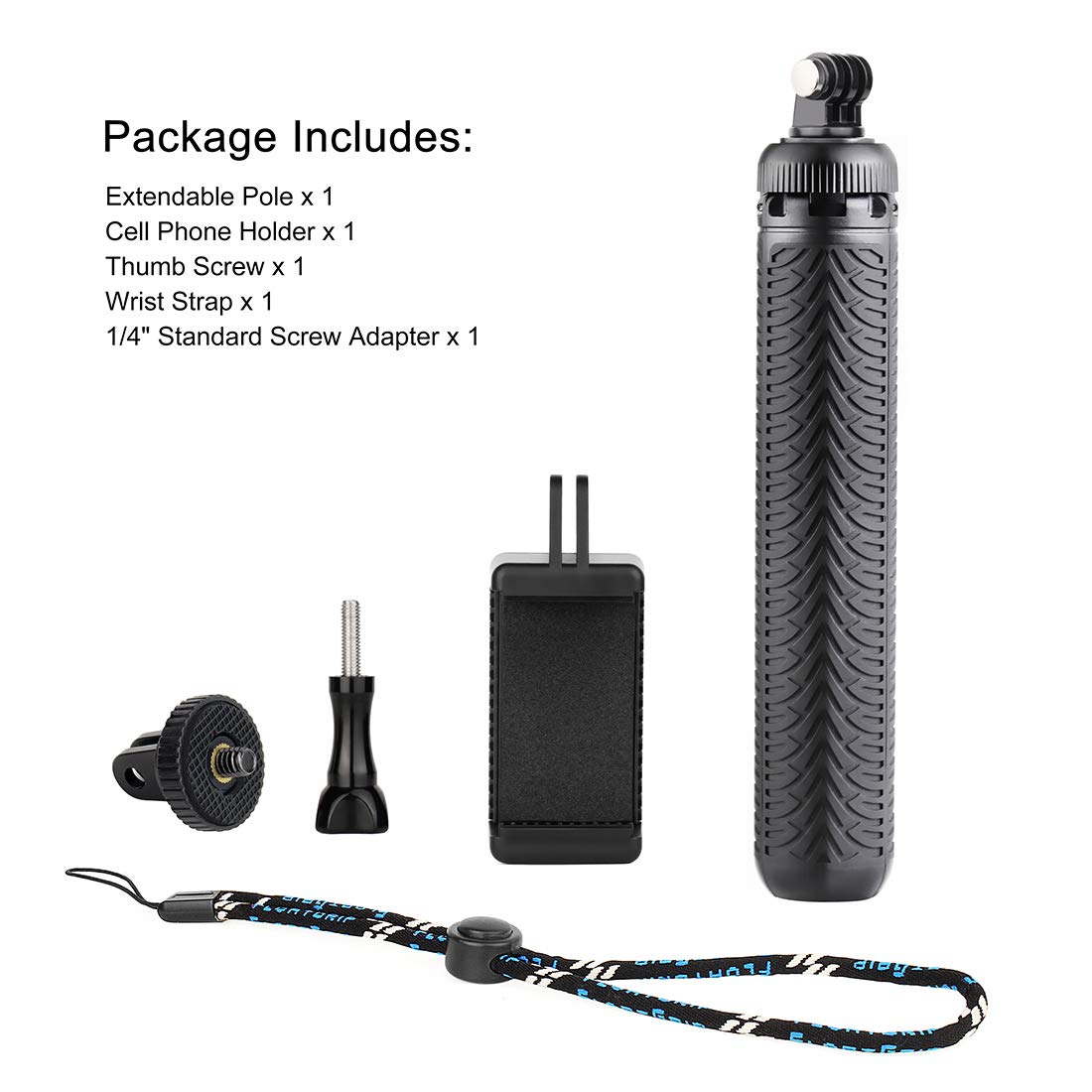 Qiuniu Extendable Selfie Stick/Handgrip/Monopod/Tripod For Gopro Hero 13 12 11 10 9 8 7 6 5 4 3 2 Session 2018, Acaso, Ek5000 Ek7000/Sjcam Sj4000 Sj500 Action Cameras, Cell Phones, Compact Digital Cameras