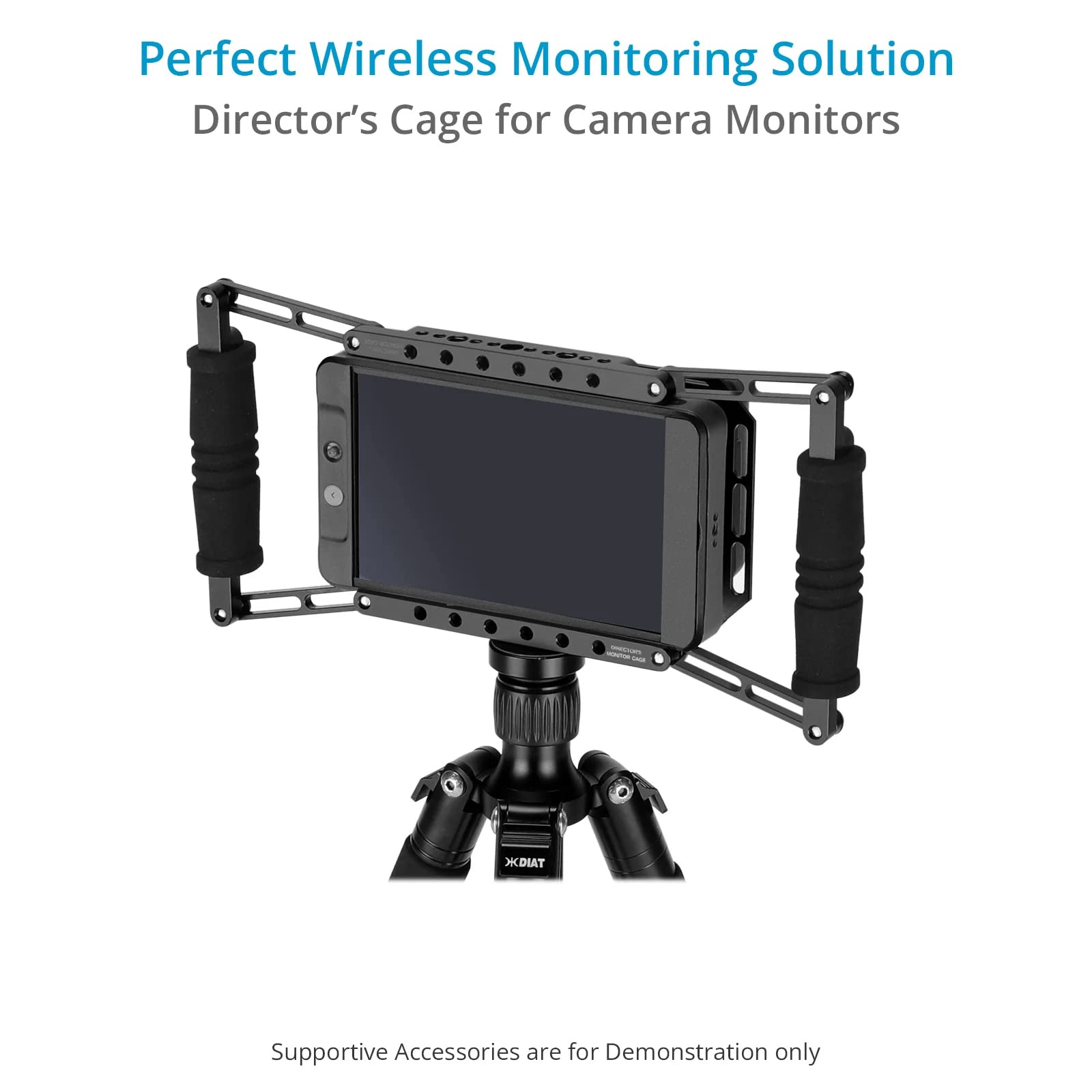 Proaim Director'S Cage For Camera Monitors. Cage Fits To Lcd Monitors From 4" To 7". Secure Support, Comfortable Handheld Shooting With Soft Grip Handle. With Battery Mounting Option (P-Dmc)