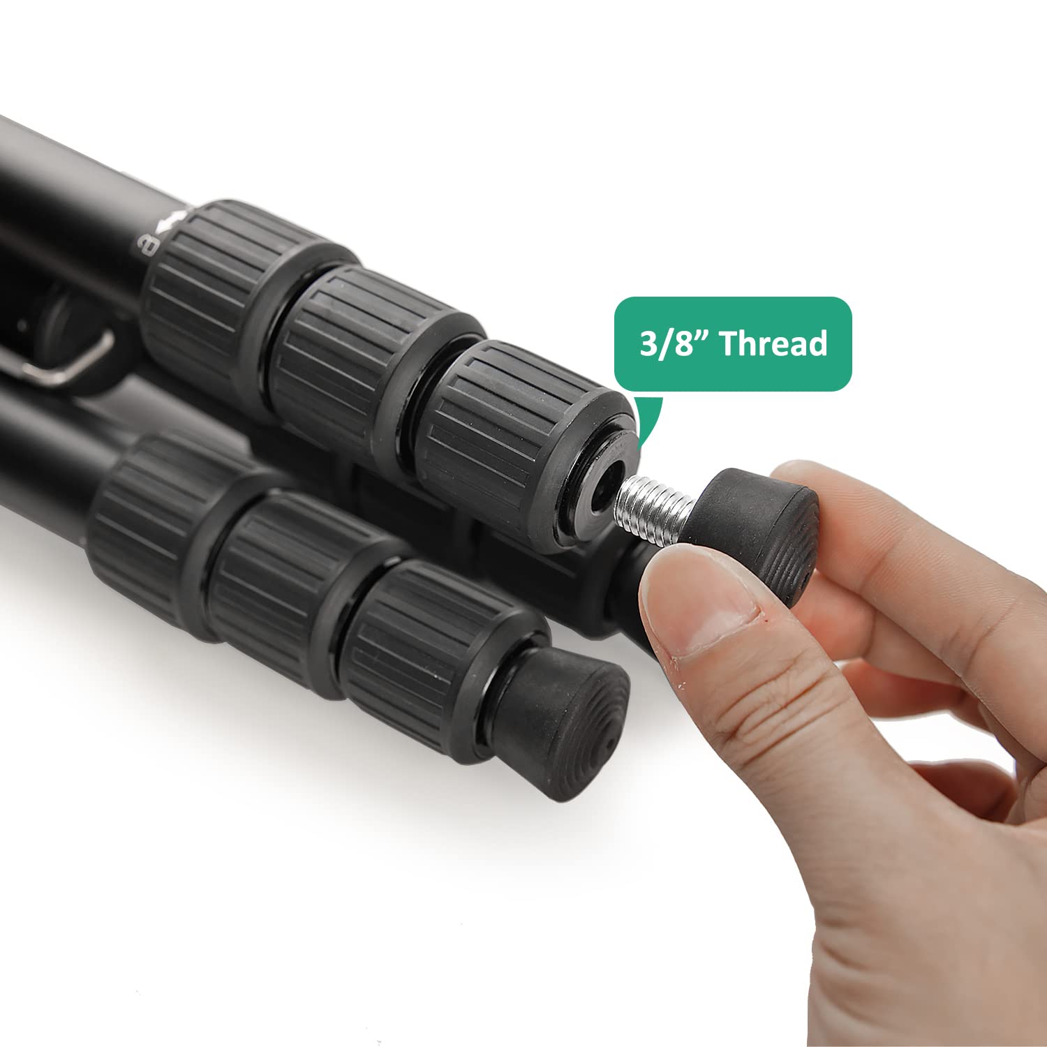 Rigych 6 Pcs Tripod Spike Feet - 3/8-16 Thread, Rubber & Stainless Steel Spike Feet, Universal Anti-Slip