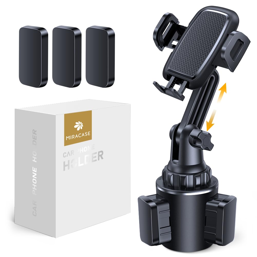Miracase Cup Holder Phone Mount For Car, Universal Phone Holders For Your Car, Long Neck Adjustable Car Cup Cell Phone Mount For Iphone Samsung Google And All 4.0-7.0 Inches Smartphones