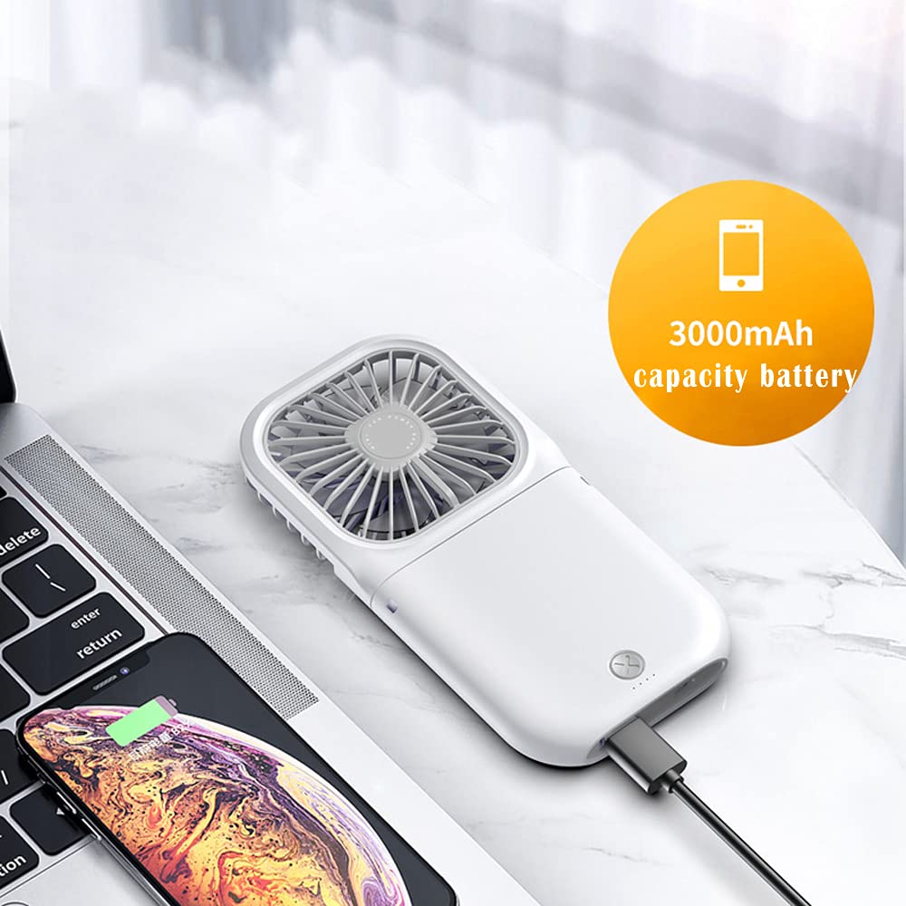 Handheld Quiet Mini Fan,Portable Foldable Desk Fan With 3000Mha Battery Powered And Rechargeable