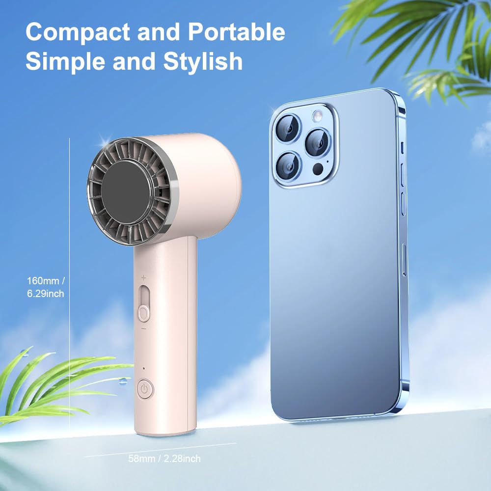 High Speed Handheld Fan With Ice Compress 0-100 Stepless Speed Jet Fan 2000Mah Rechargeable Personal