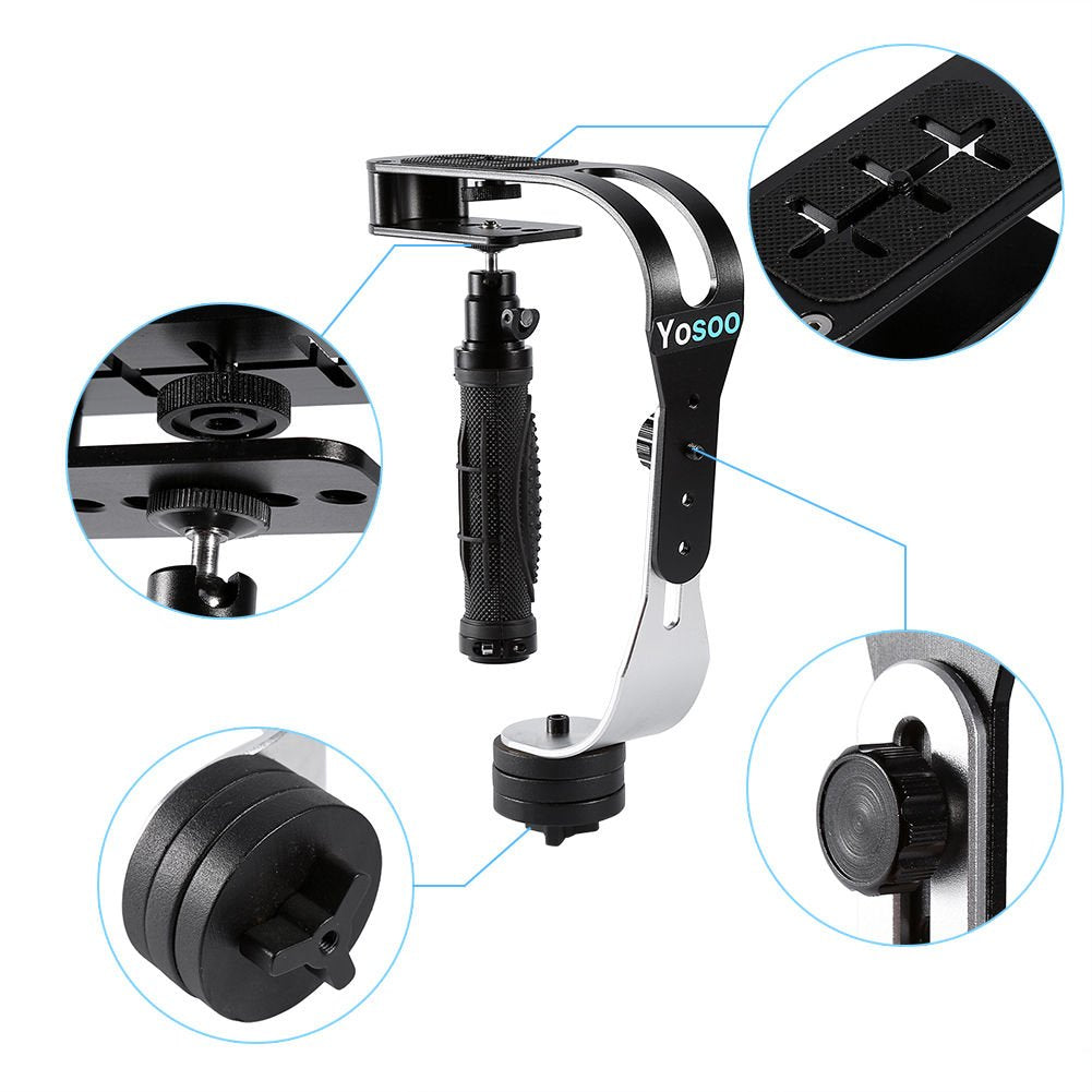 Ardkop Handheld Camera Stabilizer, Portable Video Steady Cam Stabilizer For Dslr Slr Camera Camcorder Up To 2.1 Lbs, Black
