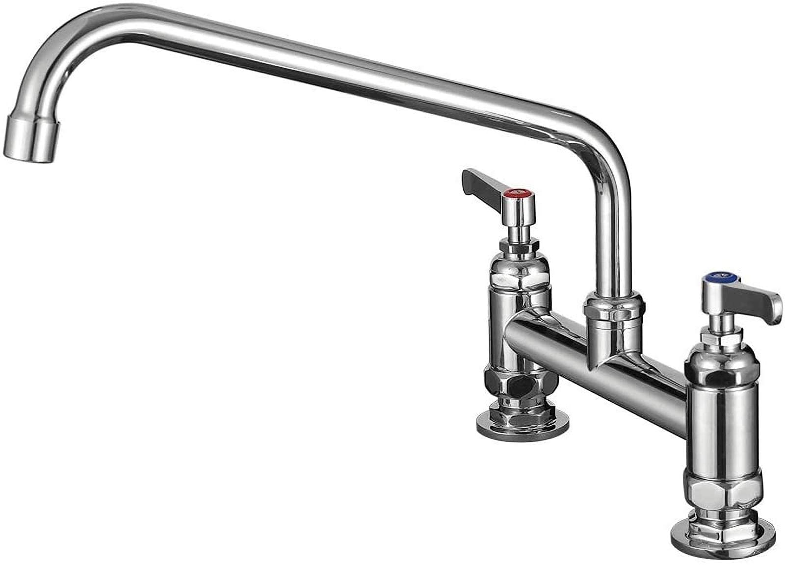 Ilezon Cwm Commercial Sink Faucet 8 Inch Center Commercial Faucets With 12 Inch Swviel Spout Deck Mount Faucet