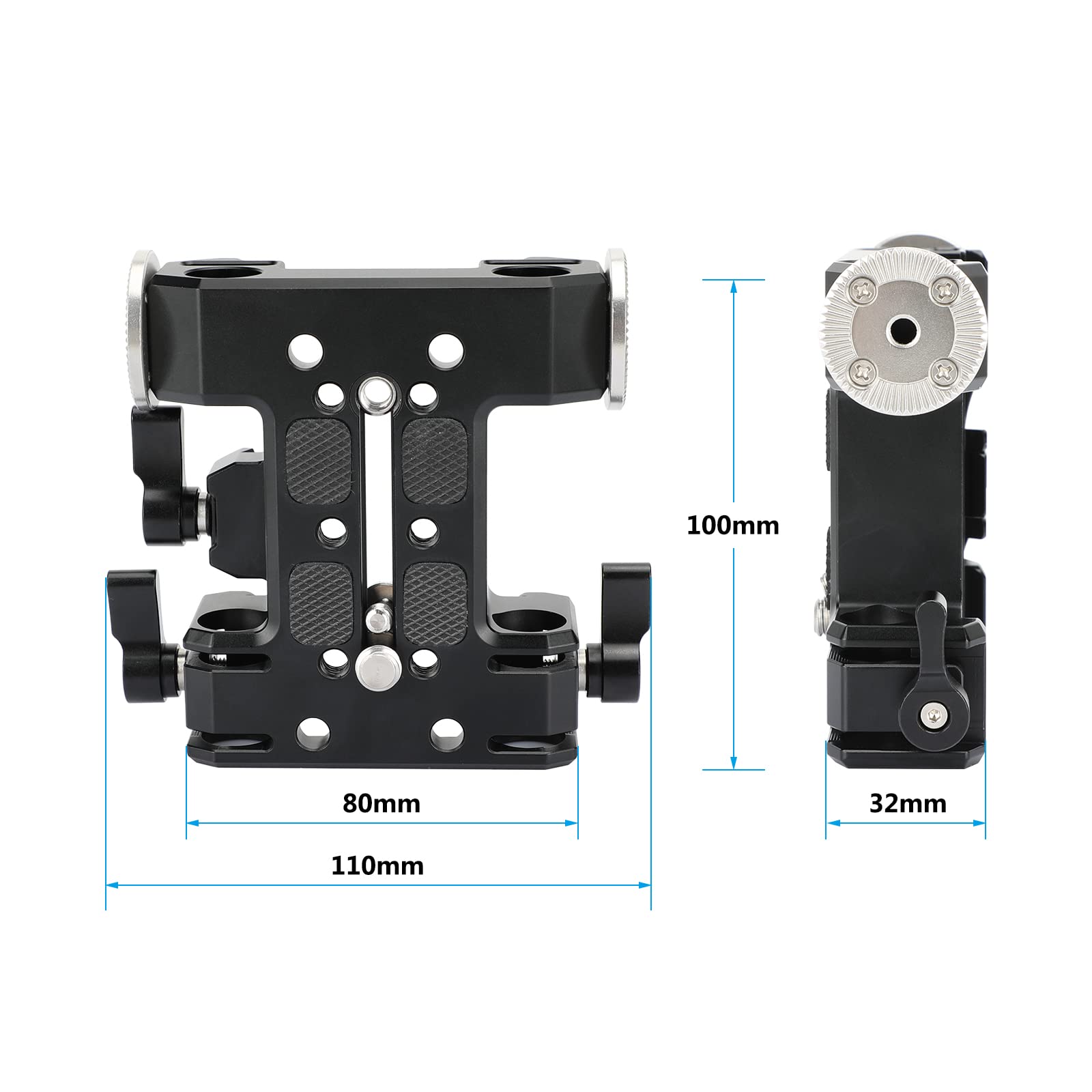Camvate 10" Dovetail Plate With 15Mm Double Rod & M6 Rosette Adapter For Video Camcorder Accessory - 3116