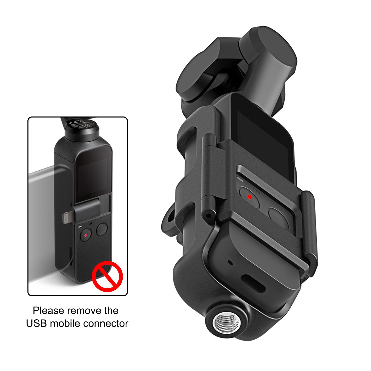 Meneea 3 In 1 Tripod And Action Gopro Mount Stand Bracket For Dji Osmo Pocket And Pocket 2, Action Cam Mount With Screw