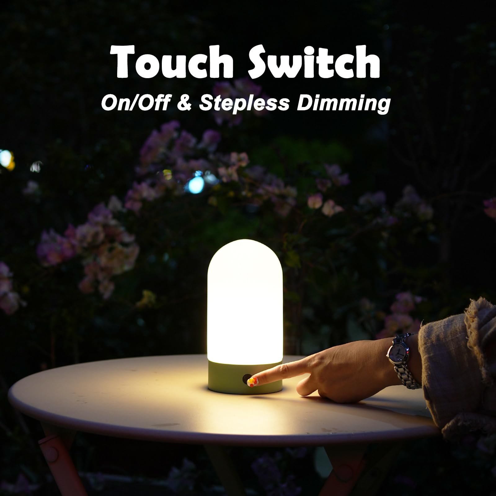 Weilailux Battery Operated Shower Lamp Waterproof, Small Portable Cordless Table Lamp Rechargeable, Touch Dimmable Mood Light For Home/Patio/Dining/Outdoor (White)