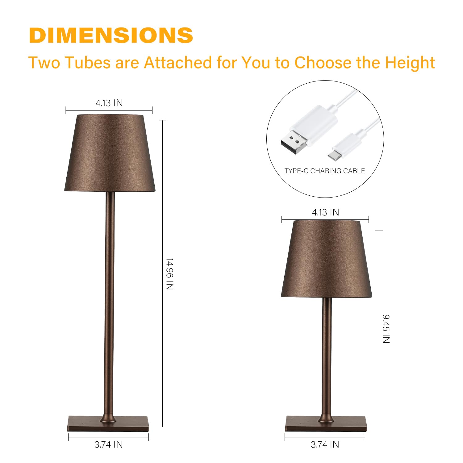 Chloranthus 2 Pack Cordless Table Lamps, 3 Colors Stepless Dimming, 5000Mah Rechargeable Battery Led Desk Lamp For Bedroom/Couple Dinner/Desk/Cafe/Dining Room/Terrace