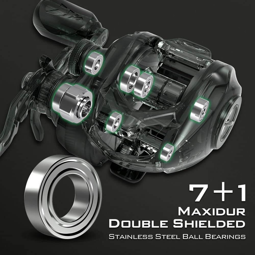 Kastking Spartacus Ii Baitcasting Reel,Stryker Green,Right Handed And Zephyr Dual Tip Fishing Rod, 6'8" M & Mh Casting Rod