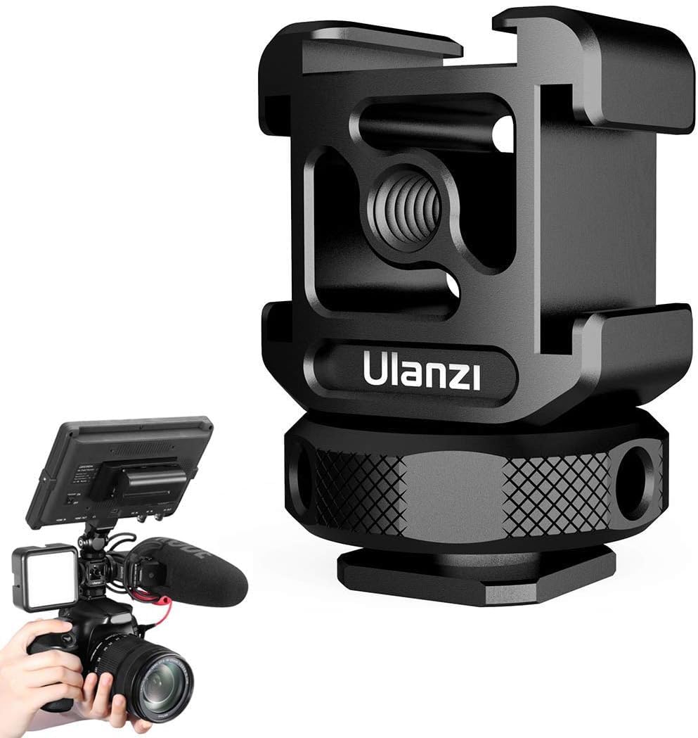 Ulanzi Select Ulanzi Pt-12 Triple Cold Shoe Mounts Plate Microphone Led Video Light Extension Bracket Microphone Stand Rig Bracket Compatible For Dji Osmo Mobile 3 2 Zhiyun Smooth 4/Feiyu Vimble 2 Gimbal Stabilizer