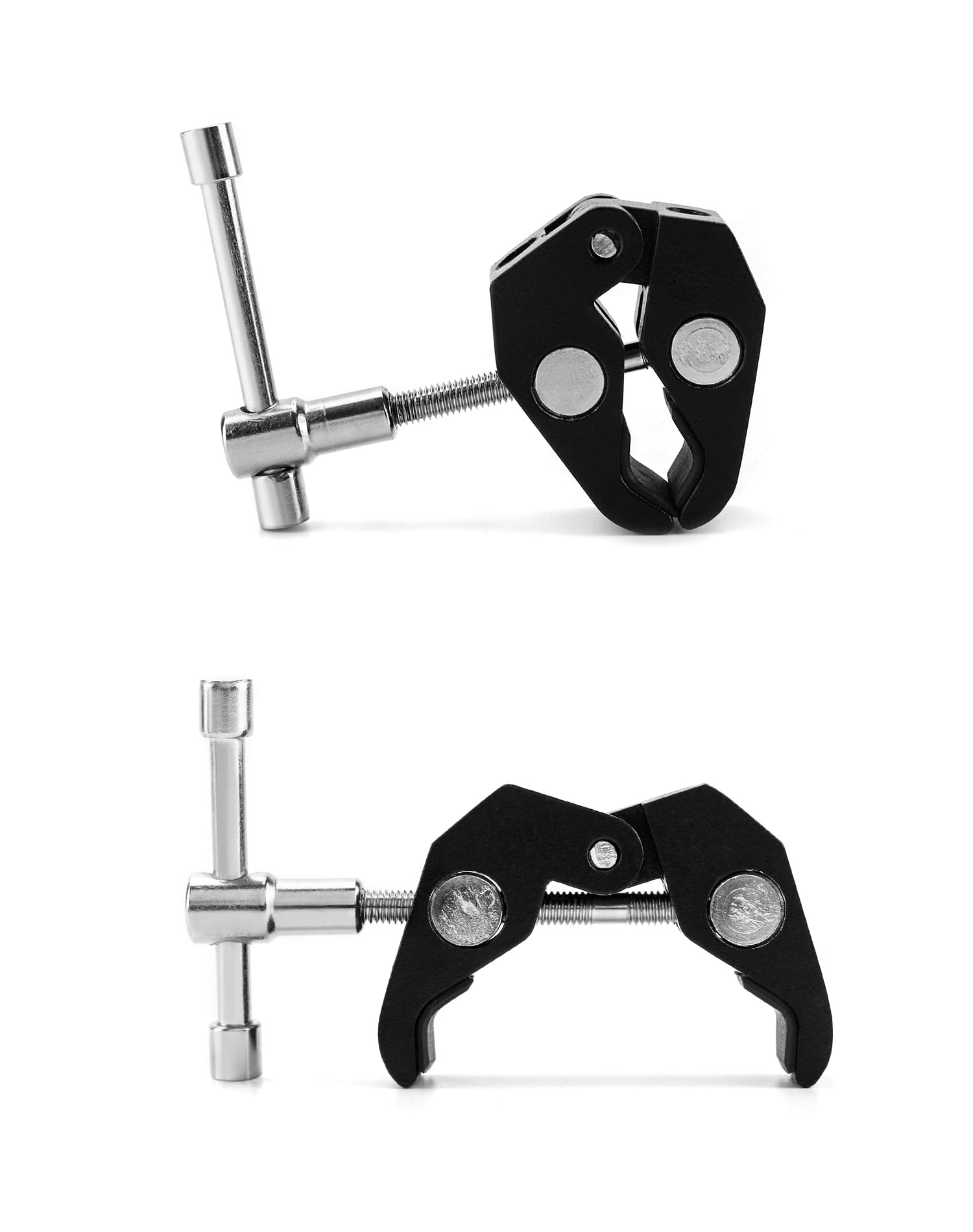 Qwork Super Clamp For Photography, 4 Pack, 1/4'' And 3/8'' Thread Clip For Camera Monitor, Light Stand, Rods, Led Lights
