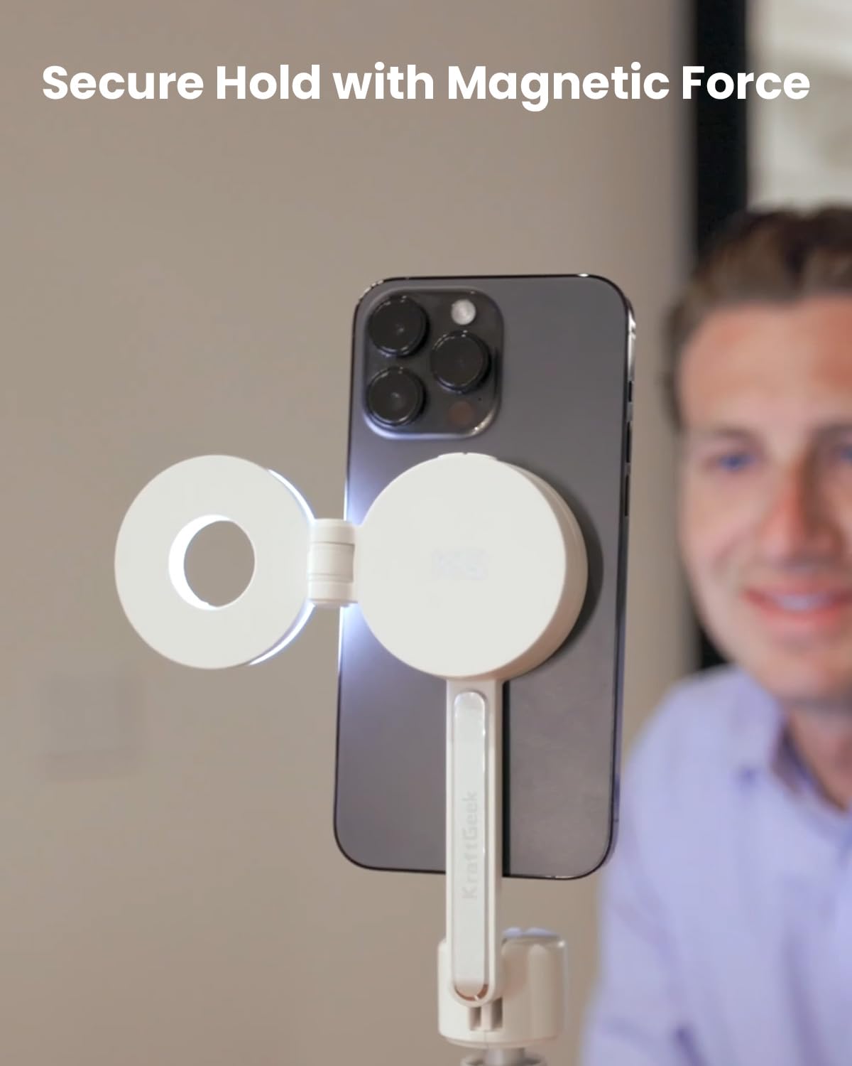 Kraftgeek Magnetic Tripod For Iphone, For Magsafe Pocket Selfie Ring Light
