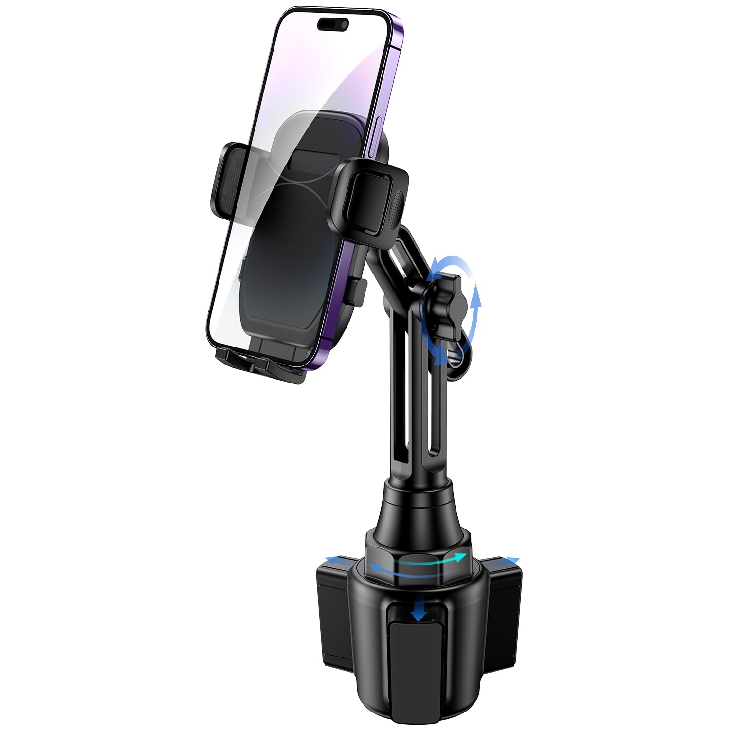 Bokilino Cup Phone Mount For Car, [ Version] Universal Cup Phone Cradle Holder With Long And Adjustable Neck, Friendly Compatible With Cell Phone Iphone, Samsung, Google And All Smartphones