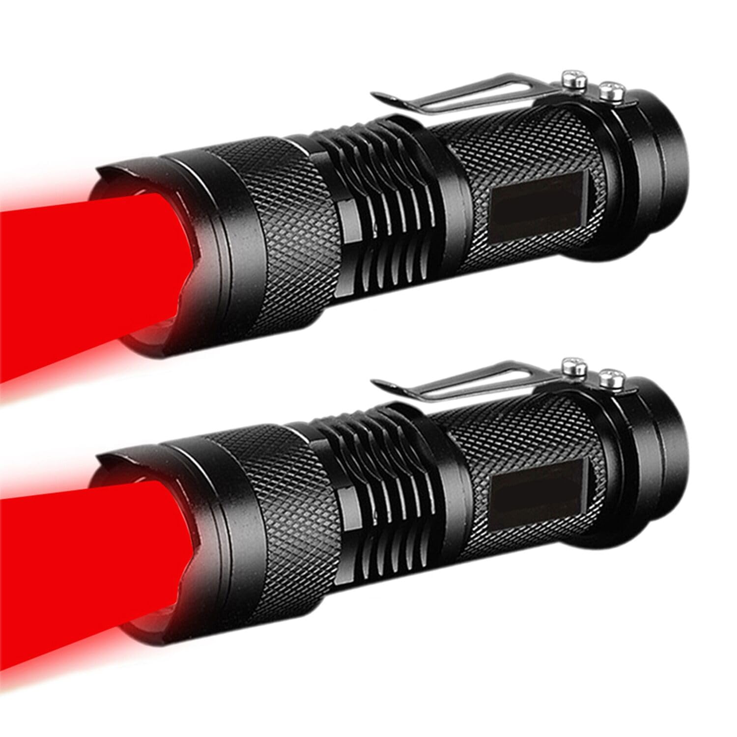 Mviocs Red Led Flashlight High Lumens, Ultra Bright Red Flashlight Red Light Torch, Zoomable Waterproof Flash Light For Outdoors Astronomy Aviation Night Observation Emergency (2)