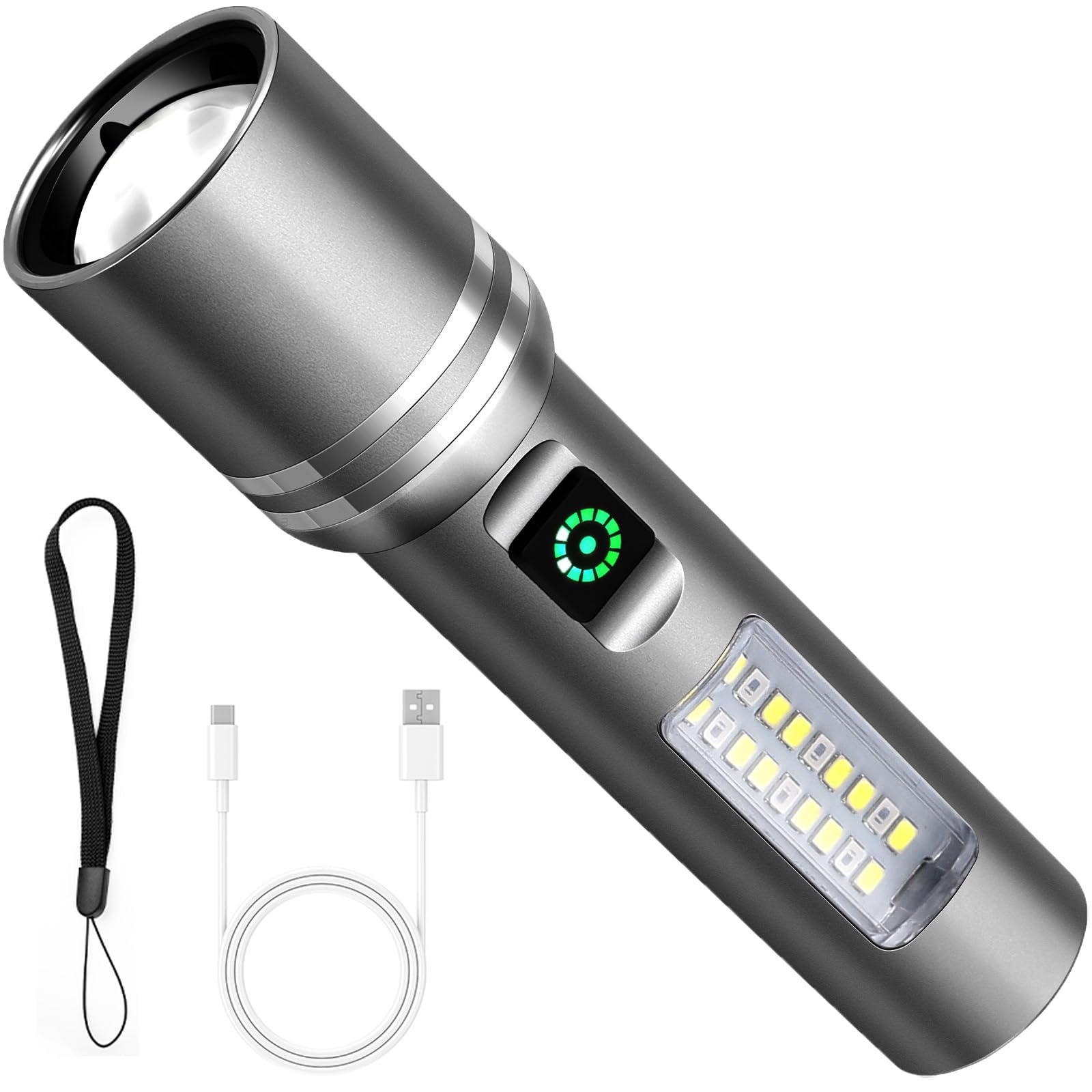 Ciwuzxs Flashlight High Lumens Rechargeable, 3000 Lumen Super Bright Led Flashlights With 6 Light Modes, Ipx6 Waterproof, Powerful Handheld Flash Light For Camping Home Emergencies