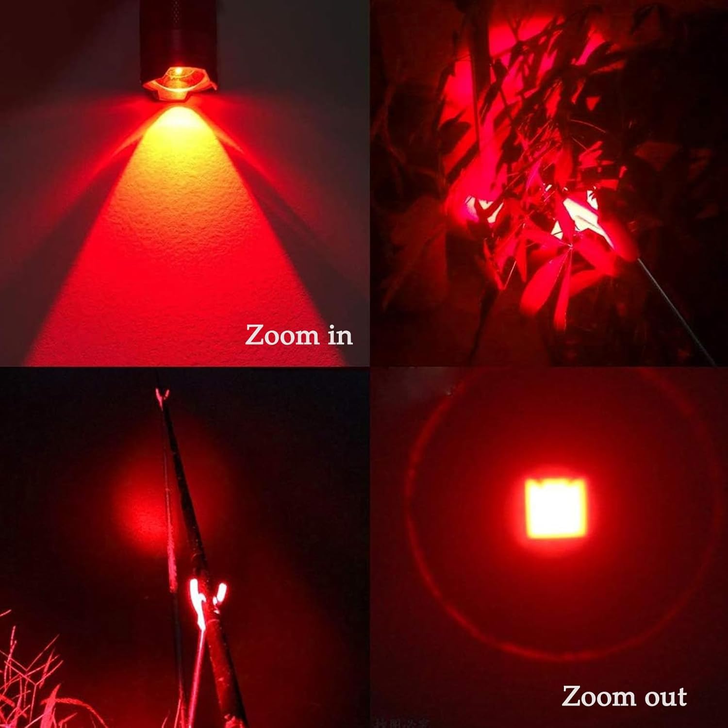 Souyos Red Light Flashlight Mini Red Led Light Zoomable Single Mode Red Light Torch For Hunting Night Observation Astronomy Aviation, 3 Pack