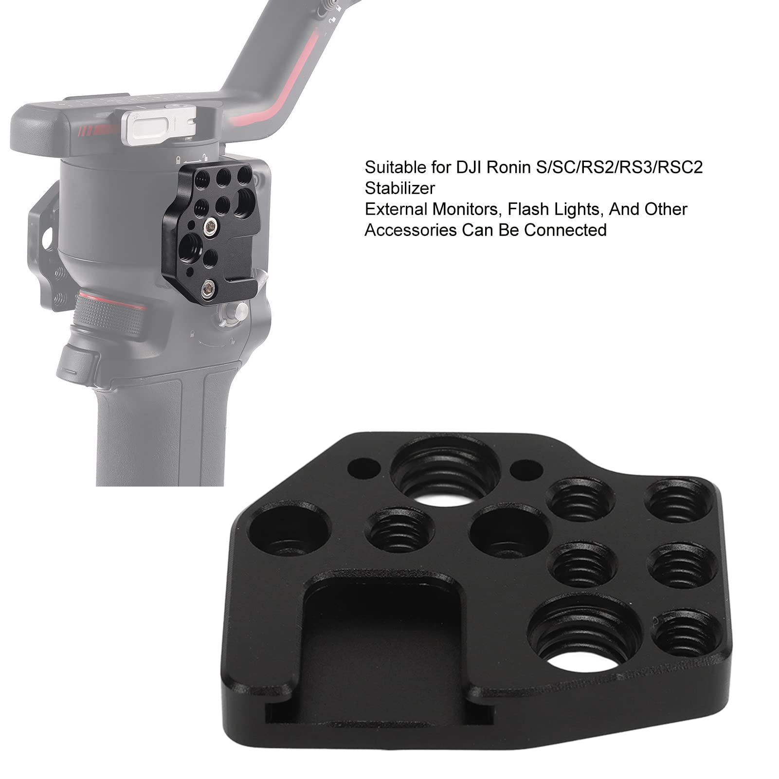 Ciciglow Rapid Connect Adapter For Dji Ronin S Sc Rs2 Rs3 Rsc2 Stabilizer, Aluminum Alloy Camera Accessory Can Be Connected External Monitors, Flash Lights, And Other Accessories
