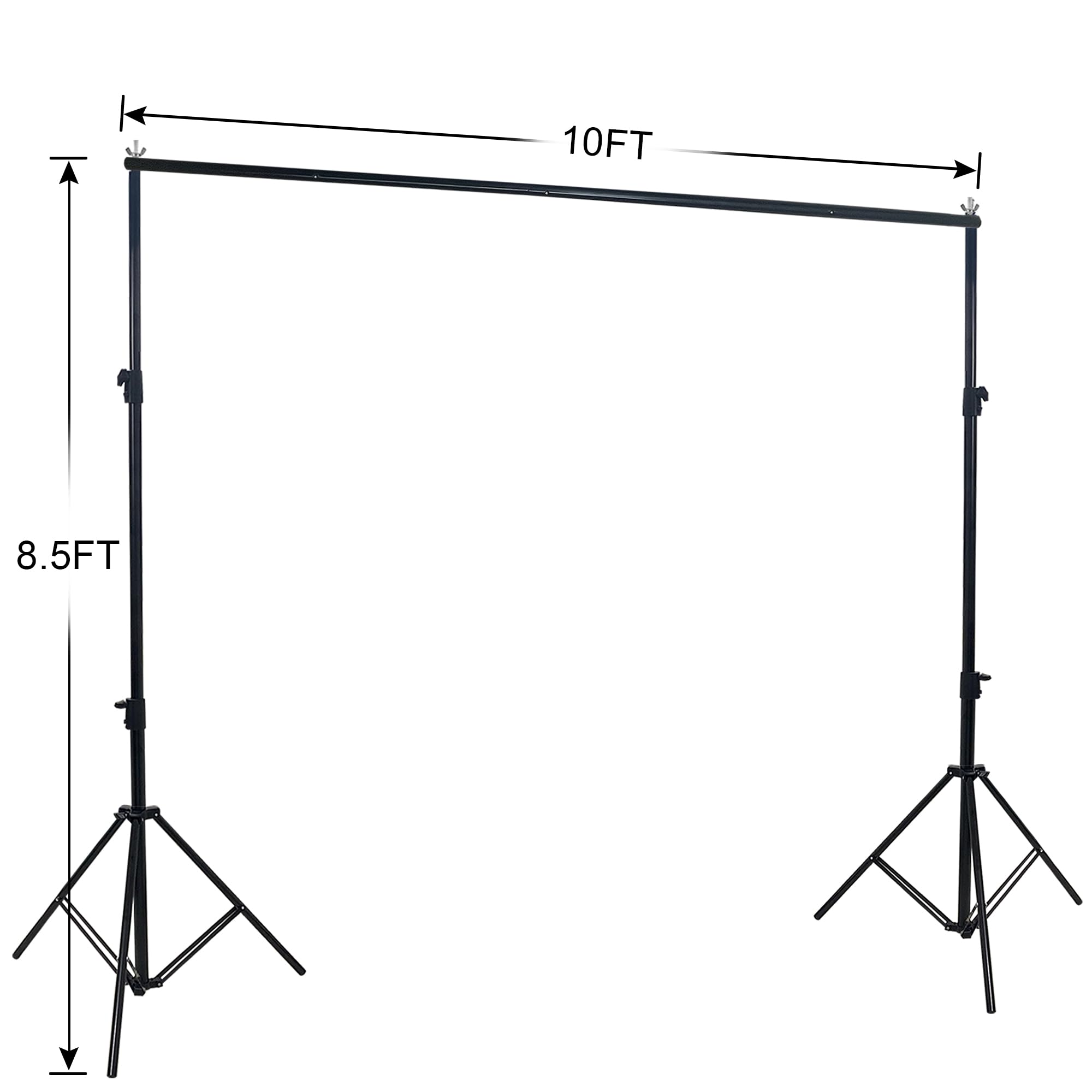 Haboke Photo Studio Backdrop Stand Support System,10'X8.5' Adjustable Backdrop Stand Kit With Backdrop Clip And Storage Tote For Portrait And Studio Photography