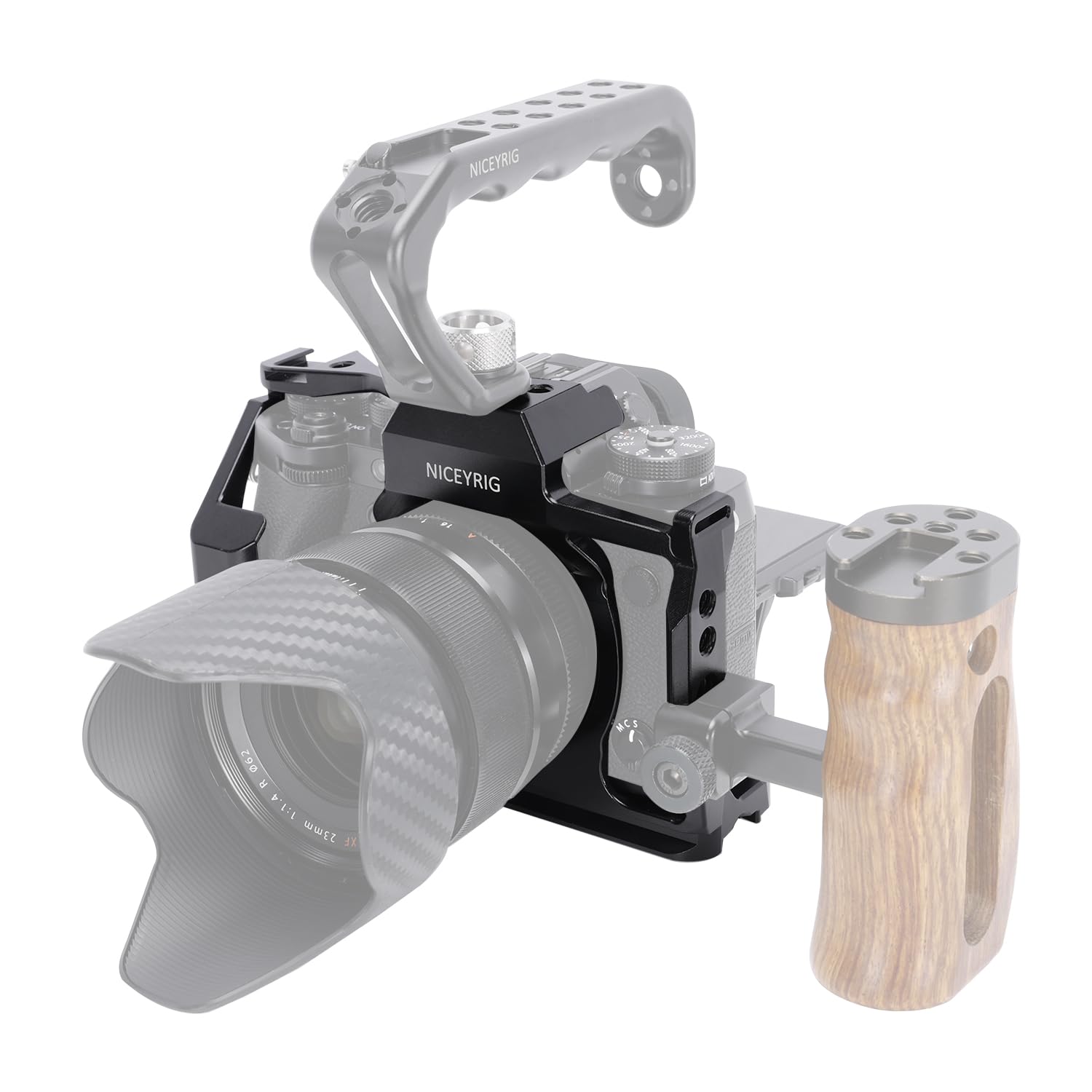 Niceyrig Full Cage For Fujifilm Xt-5 Mirrorless Camera With Grip, Quick Release Plate For Arca-Swiss, Multiple Mounting Points - 557
