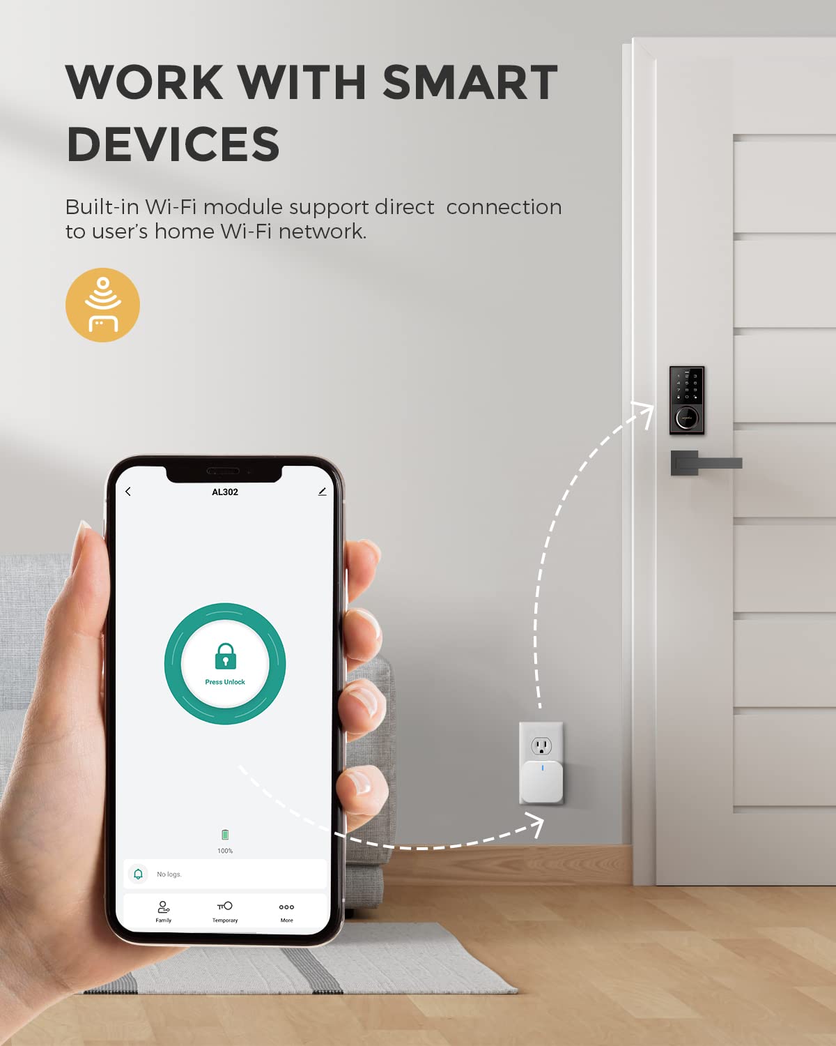 Arpha Smart Lock Wi-Fi Gateway G1, Remote Control Wi-Fi Bridge, Voice Control, Smart Hub Compatible