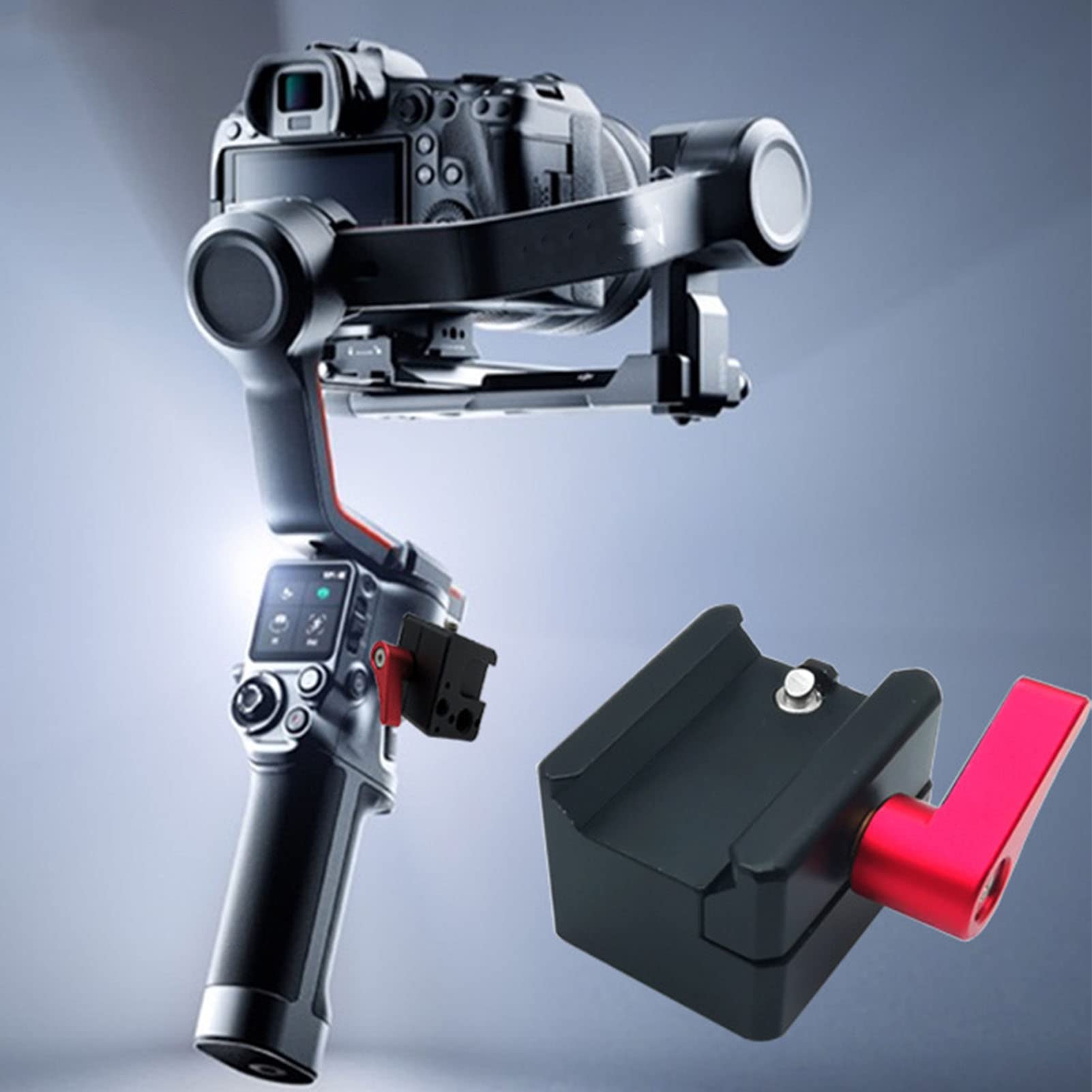 Agatige Clamp Accessory Mount, Clamp Mount Stabilizer Chute Expansion Mount 1/4 Inch 3/8 Inch Cold Shoe Monitor Expansion For Ronin Rs3 Rs3 Pro Rs2 Rsc2