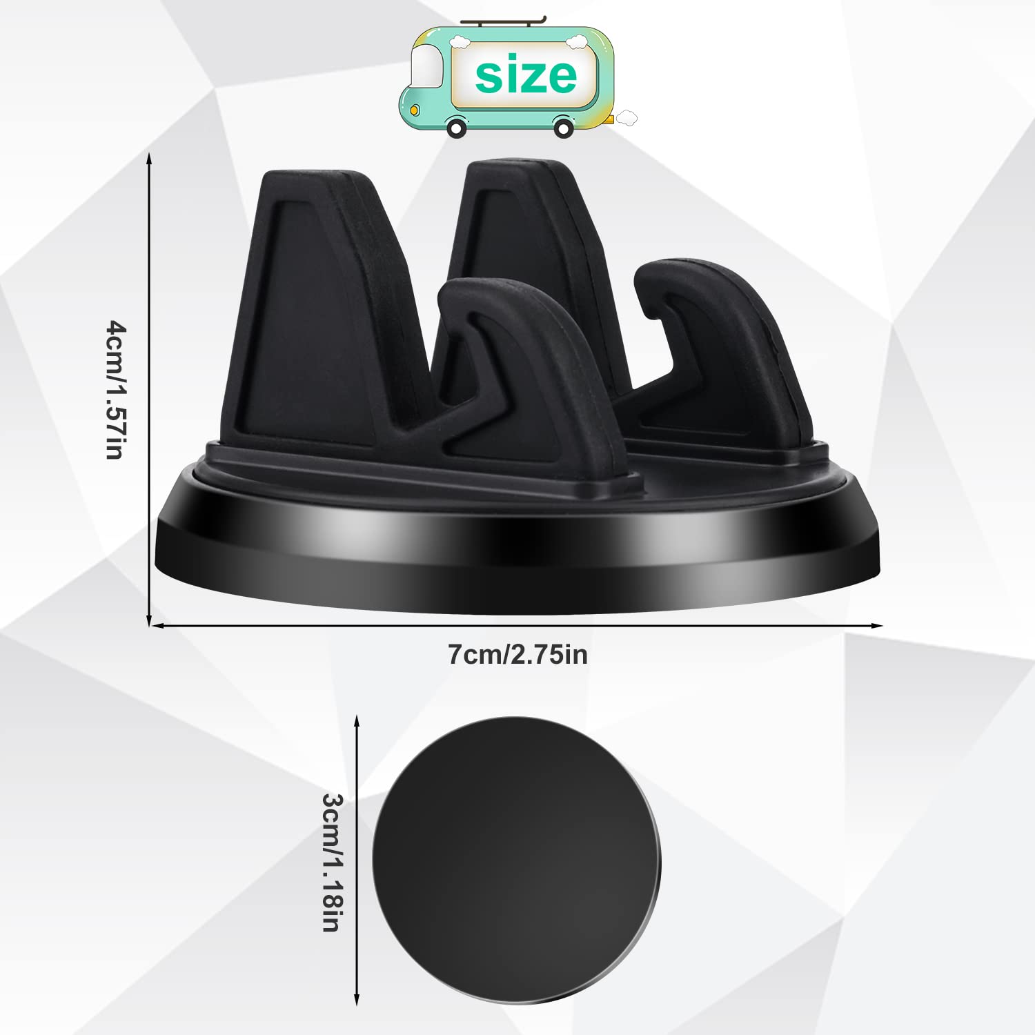 Kinbom 360 Rotatable Cellphone Car Mount Holder, Black, For Iphone