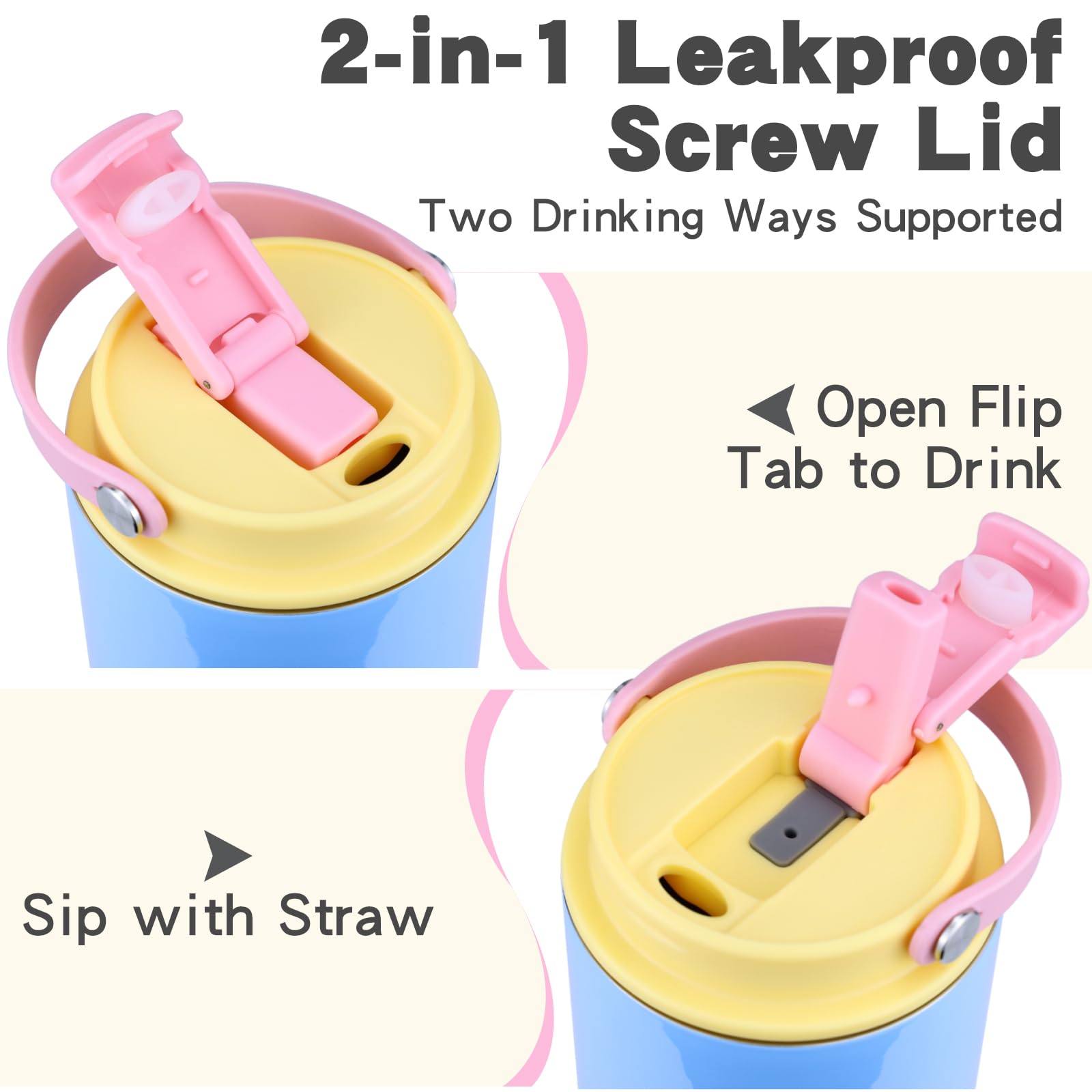 30 Oz Tumbler With Lid And Straw Water Bottle With Handle Leak Proof Travel Mugs Insulated Cup For