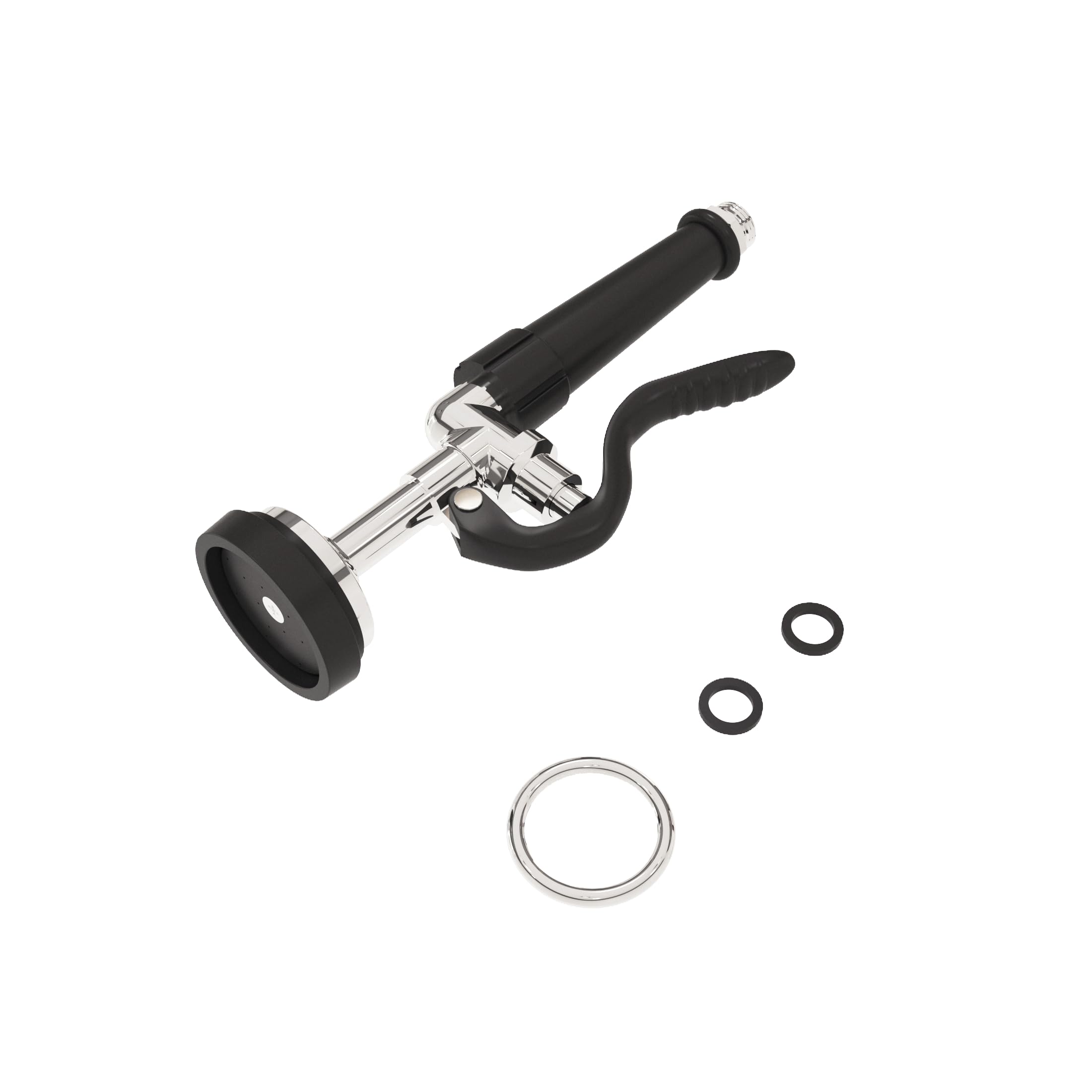Chuangtim Pre Rinse Sprayer Commercial Sink Sprayer Head, 1.42Gpm Restaurant Spray Valve Dish Sprayer Nozzle With Ergonomic Handle, Commercial Faucet Parts For Commercial Kitchen Sink, Chrome Finished(Black)